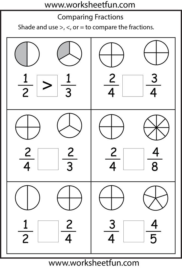 Comparing Fractions 4 Worksheets FREE Printable Worksheets