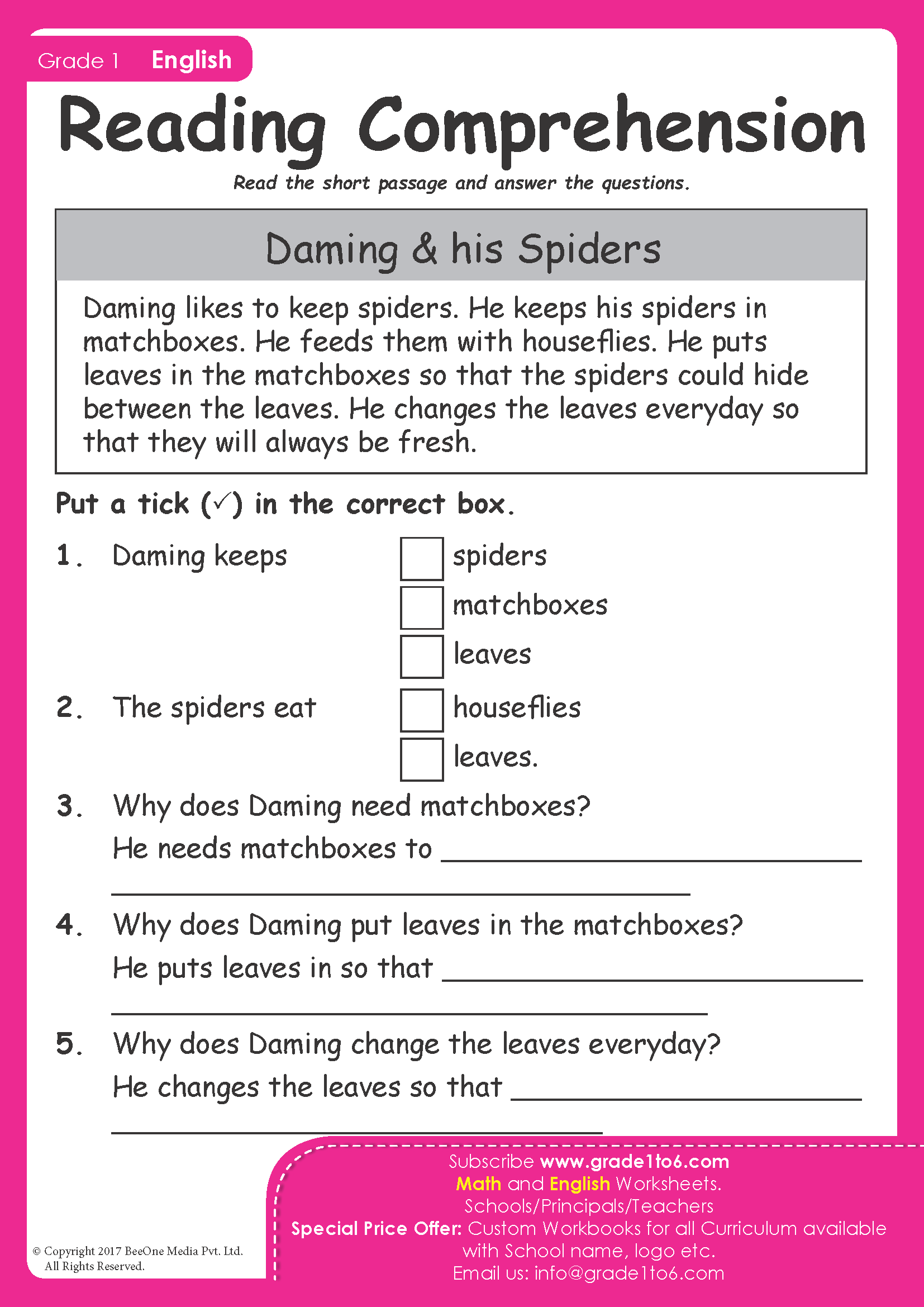 comprehension worksheets for grade 1 comprehension worksheets for grade 1