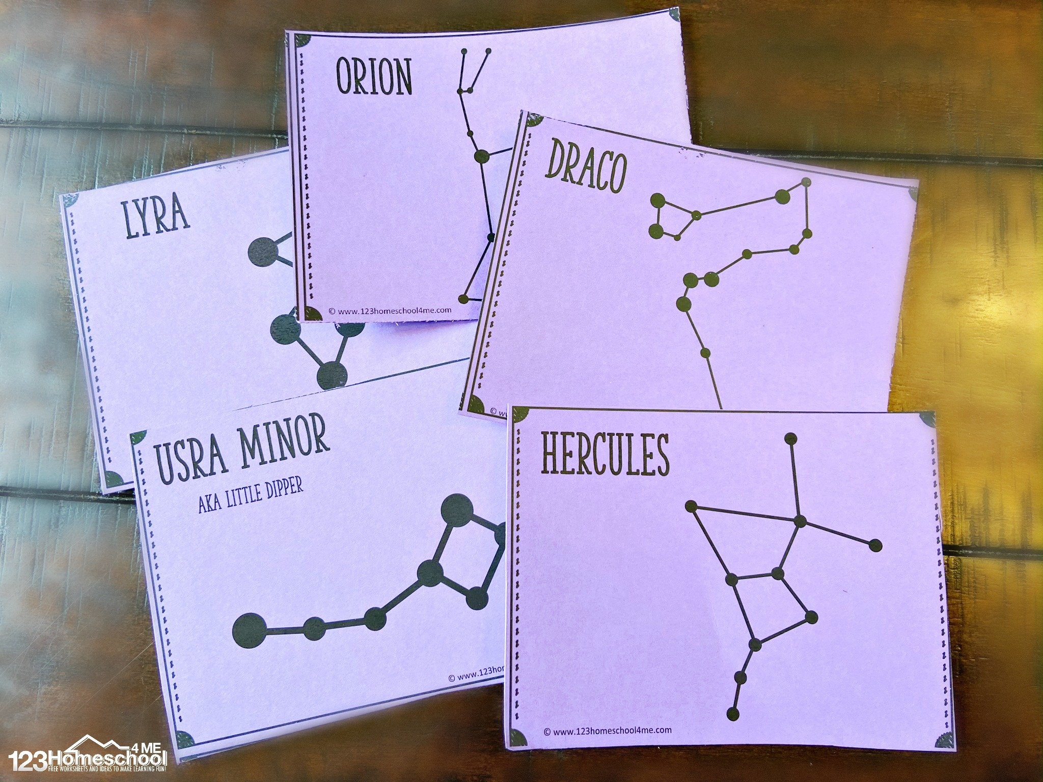 Constellation Flashcards 123 Homeschool 4 Me