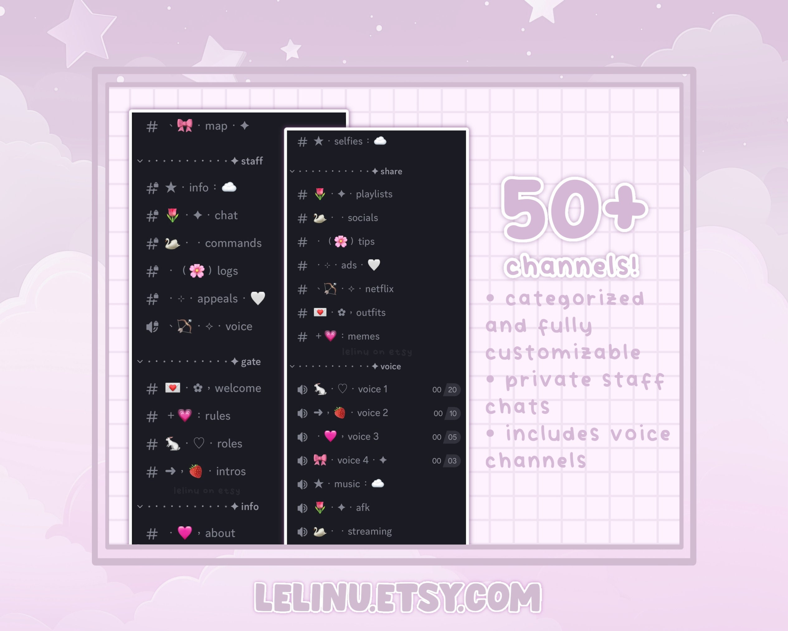 Coquette Discord Server Template 50 Channels And Roles Pink And White Aesthetic Cute INSTANT DOWNLOAD Etsy
