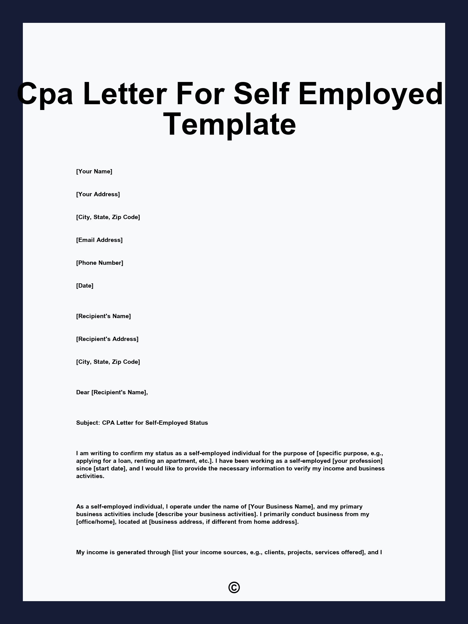 accredited investor letter from cpa template