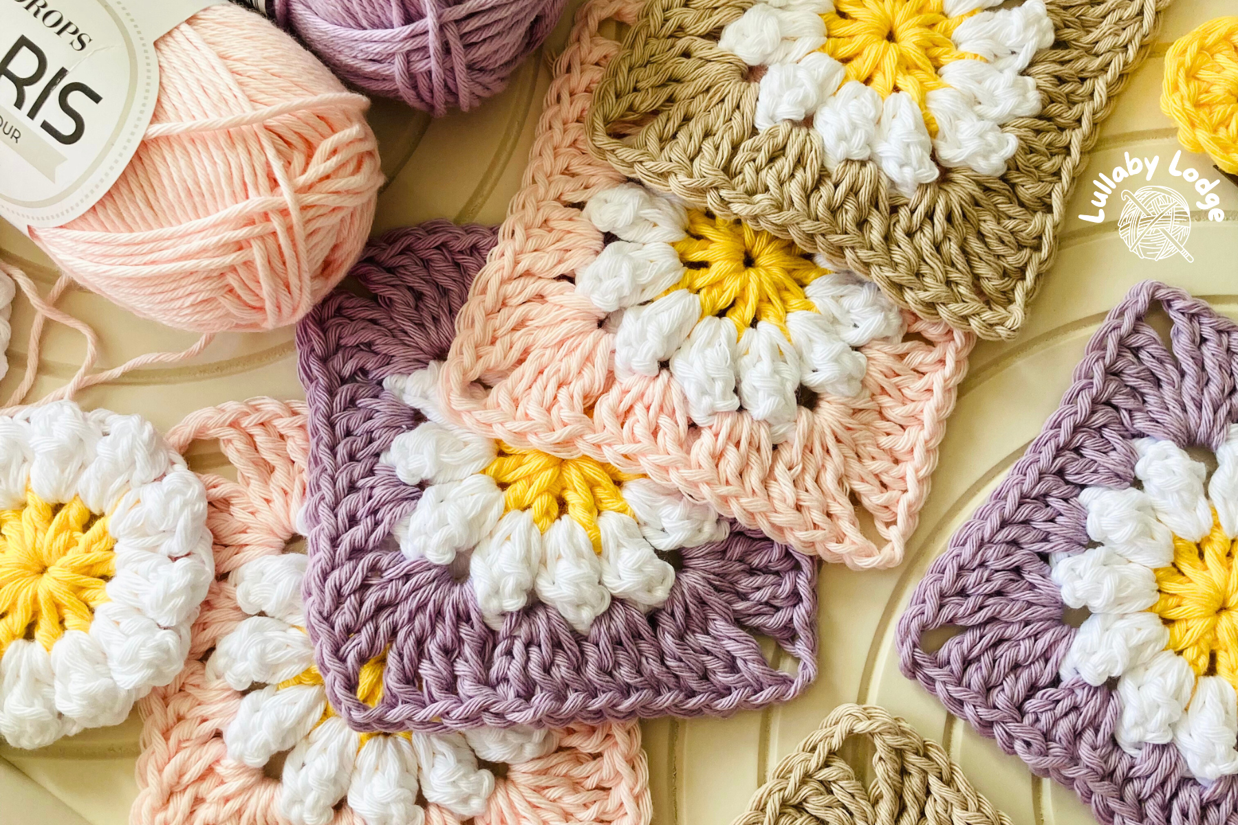 Crochet Daisy Granny Square Pattern PDF Digital Download
