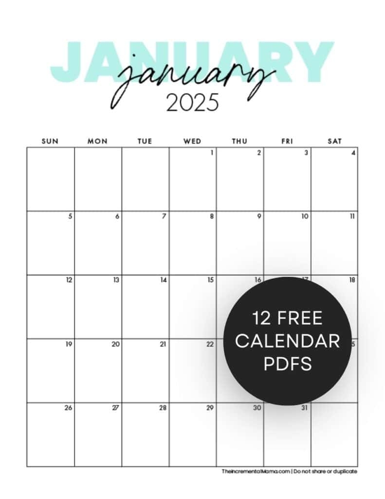 printable blank summer calendar 2025