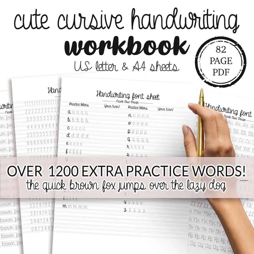 aesthetic printable neat handwriting practice sheets
