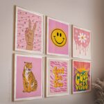 Cute Room Decor Aesthetic Minimalist Wall Art Printable Poster Aesthetic Poster Set Of 6 Wall Art Room Decor For Teens Girl Wall Art Pink Etsy