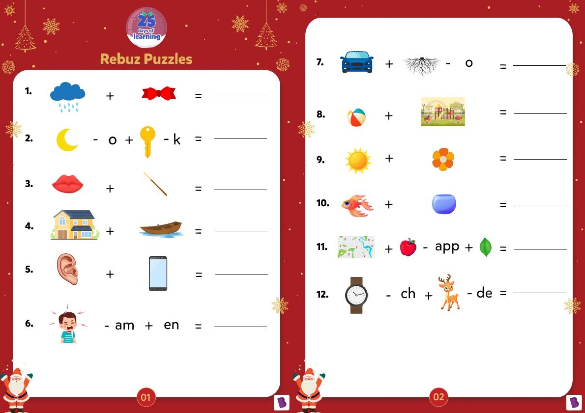printable rebus puzzle worksheets