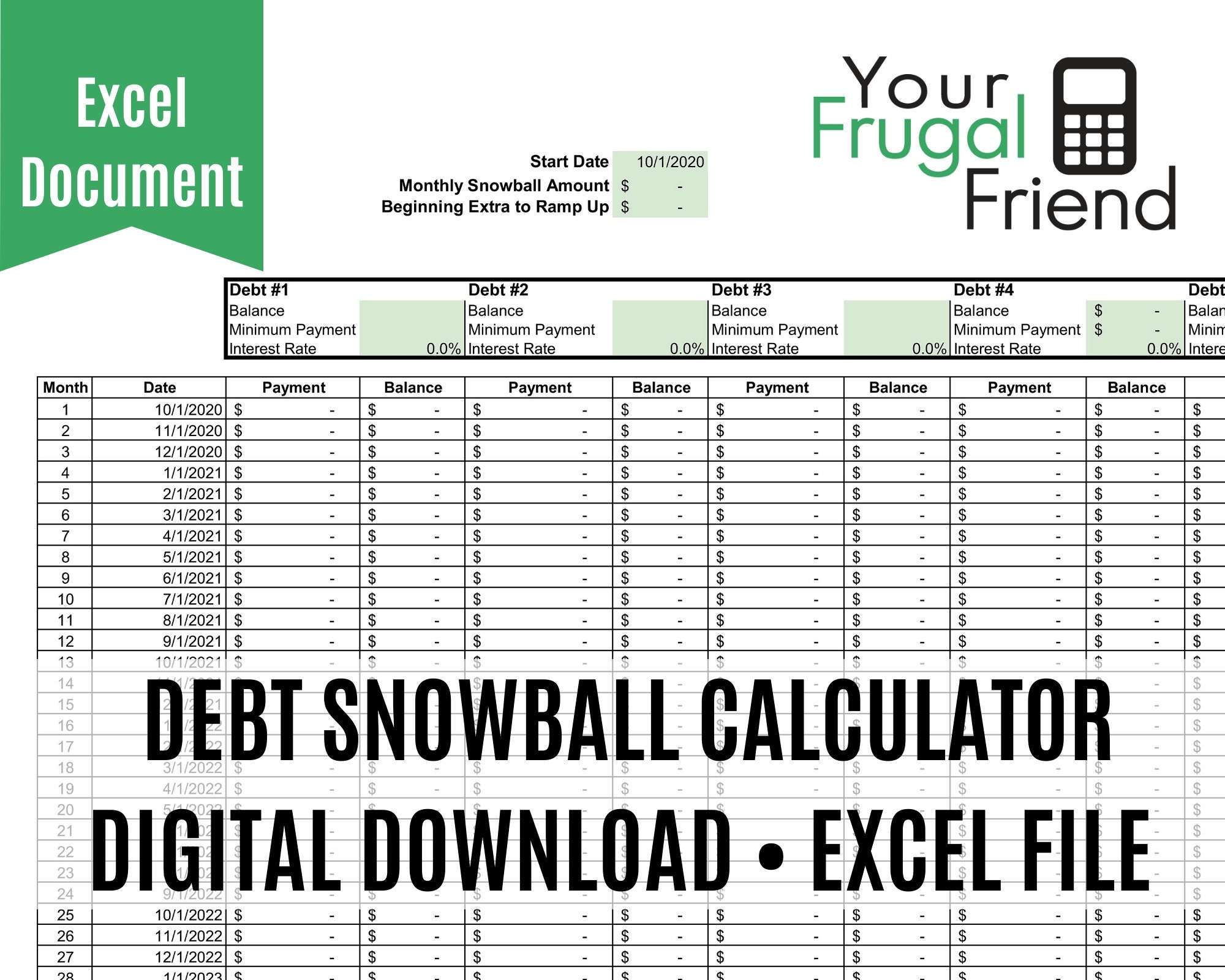 Debt Payoff Calculator Spreadsheet Debt Snowball Excel Student Loan And Credit Card Debt Tracker Etsy