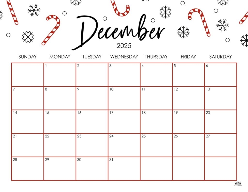 December 2025 Calendars 107 FREE Printables Printabulls December 2025 Calendars 107 FREE Printables Printabulls