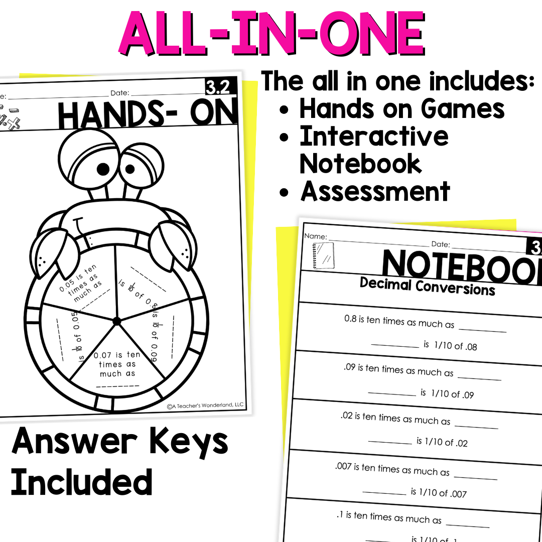 Decimal To Thousandths 5th Grade Guided Math Worksheets Activities Lessons A Teacher s Wonderland Decimal To Thousandths 5th Grade Guided Math Worksheets Activities Lessons A Teacher s Wonderland