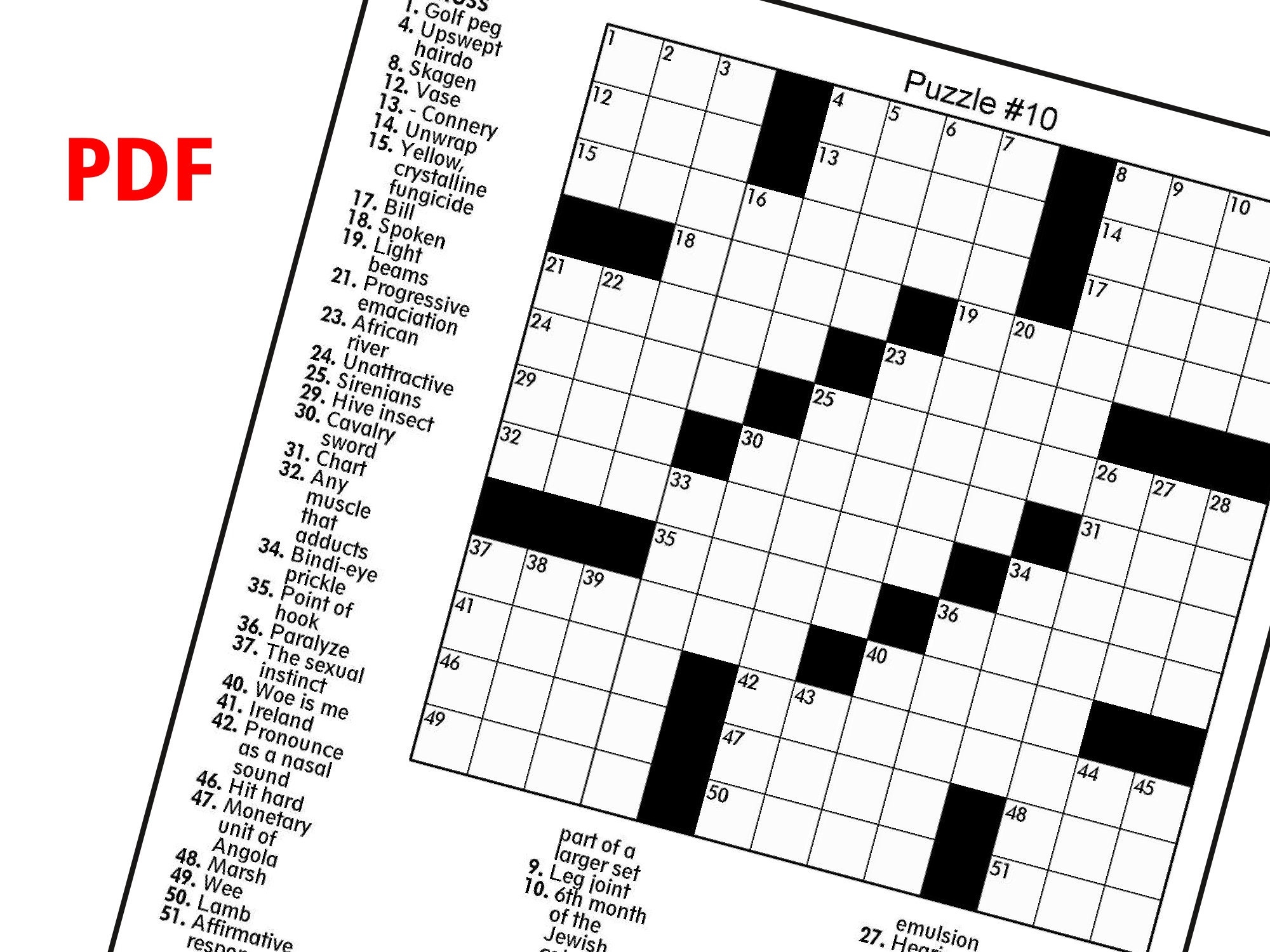 printable crossword puzzle book pdf