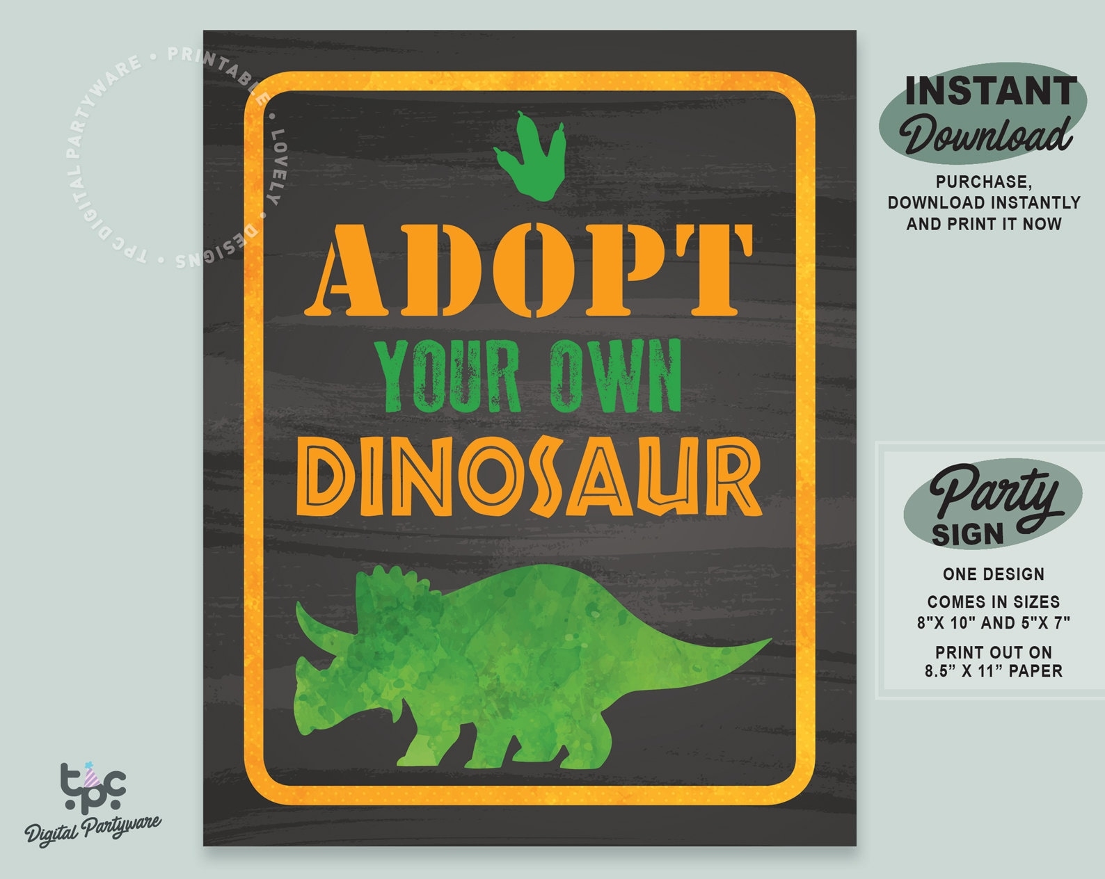 adopt a dinosaur free printable