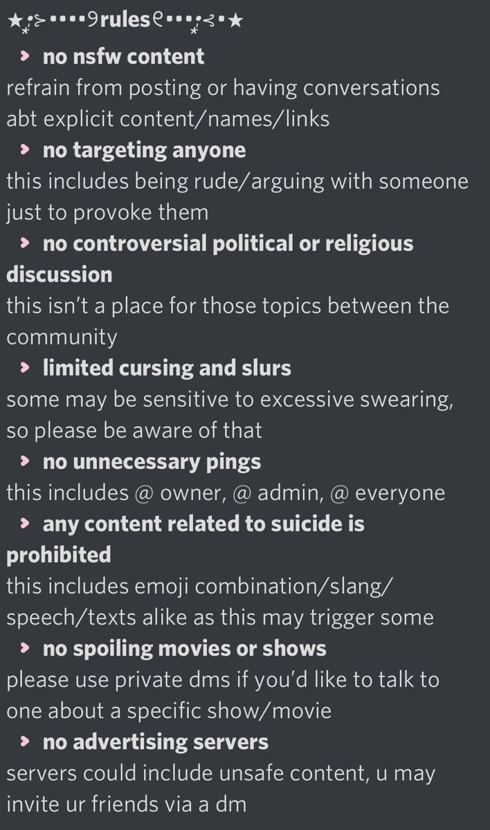 Discord Server Rules Ideas