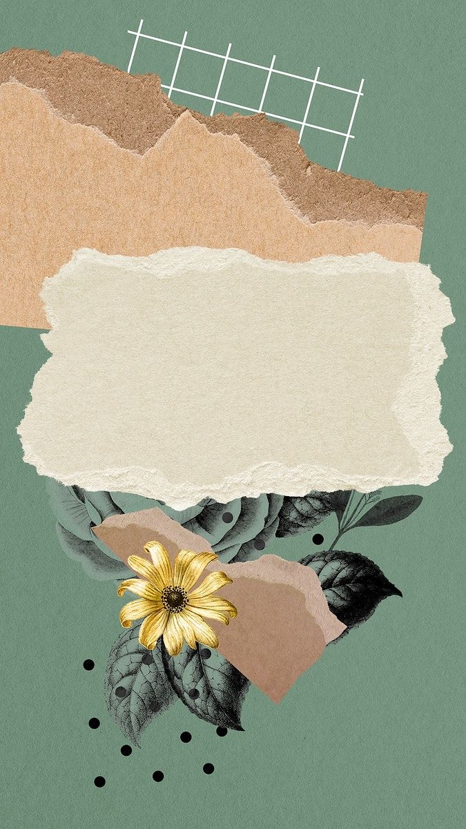 Download Premium Image Of Collage Phone Wallpaper Frame Mobile Background Printable Scrapbook Cutout With Blank Space By Adjima About Wallpaper Green Vintage Collage Wallpaper Frame Background Wallpaper Mixed Media Art Art Collage