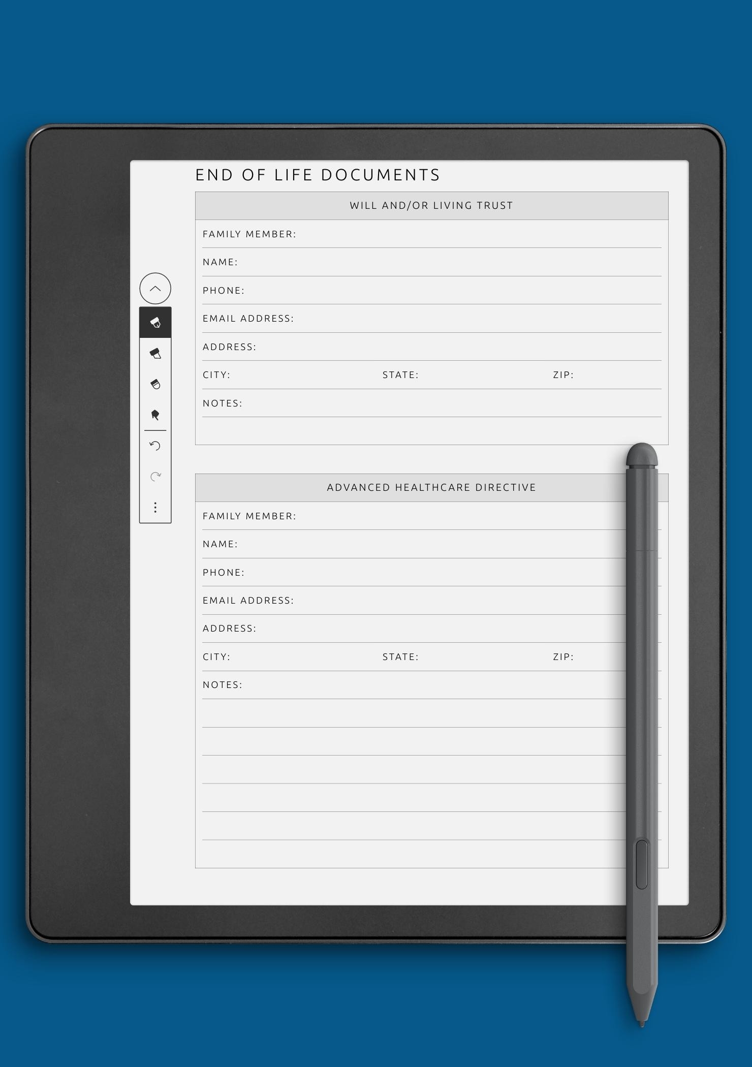 Download Printable End Of Life Documents PDF