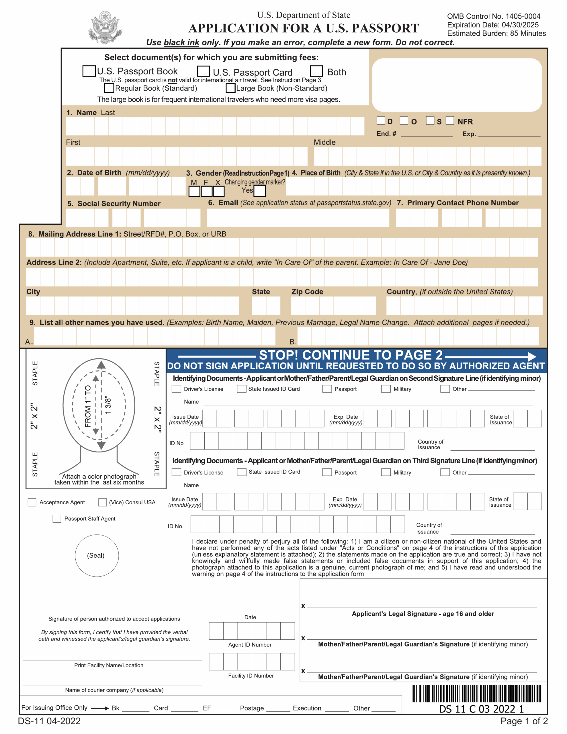 DS 11 Passport Application Form 2024 2025 Fill Download PDF Guru DS 11 Passport Application Form 2024 2025 Fill Download PDF Guru