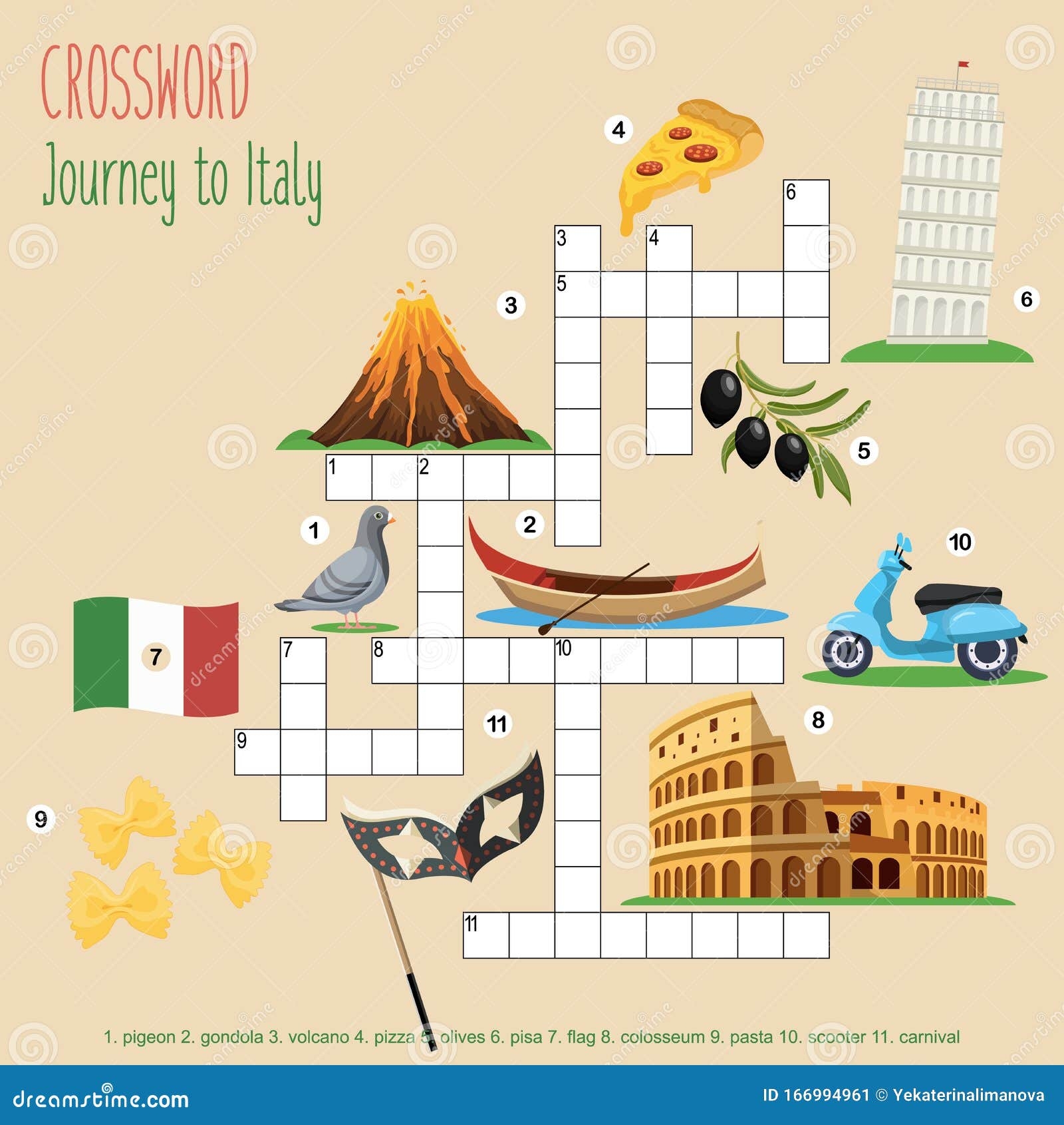 free printable italian crossword puzzles