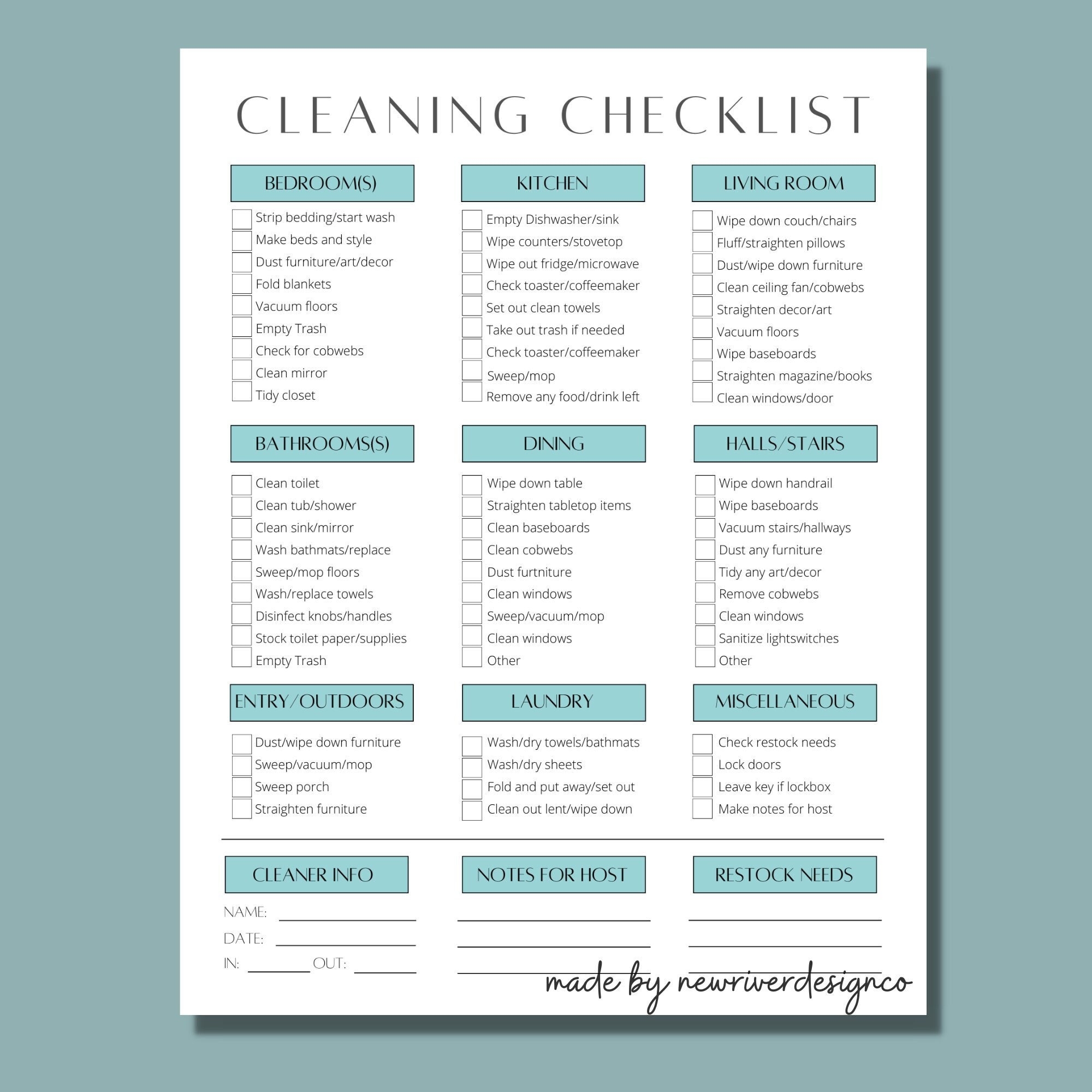 Editable Cleaning List Vacation Rental Cleaning Template Cleaning Checklist For Airbnb Housekeeping Routine Cleaning List Printable PDF Etsy