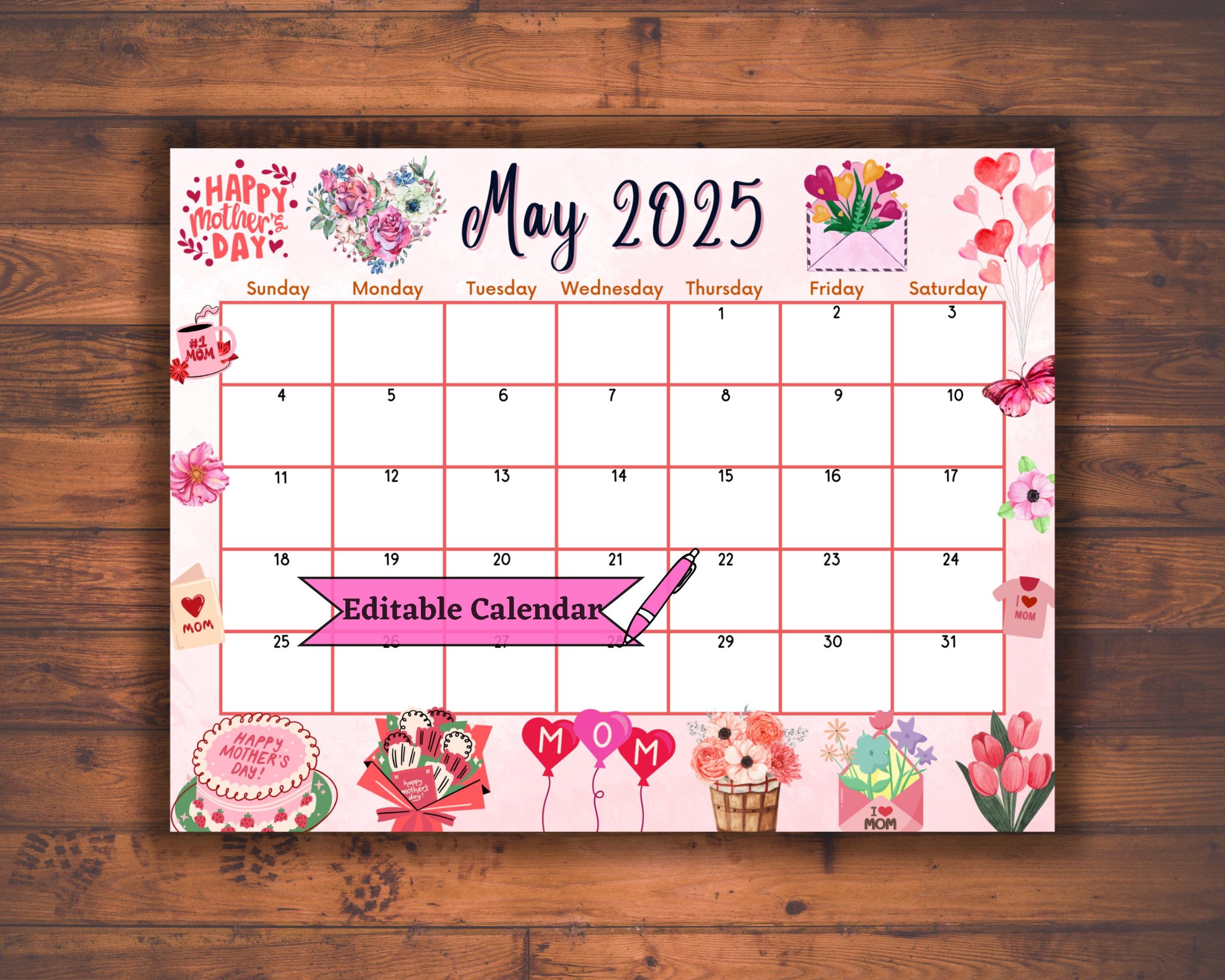 may 2025 calendar