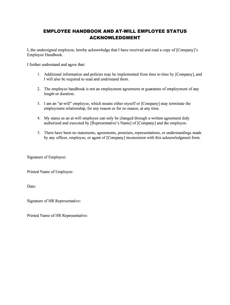 Employee Acknowledgement Form Template Pre built Template AirSlate SignNow
