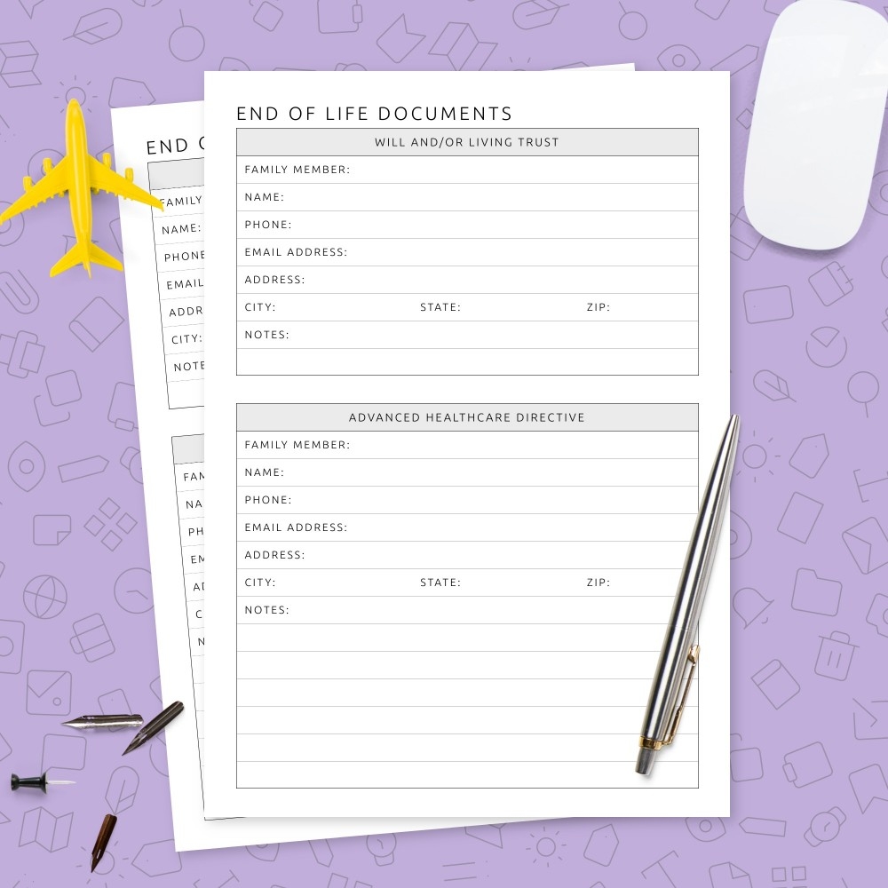 free printable end-of-life documents