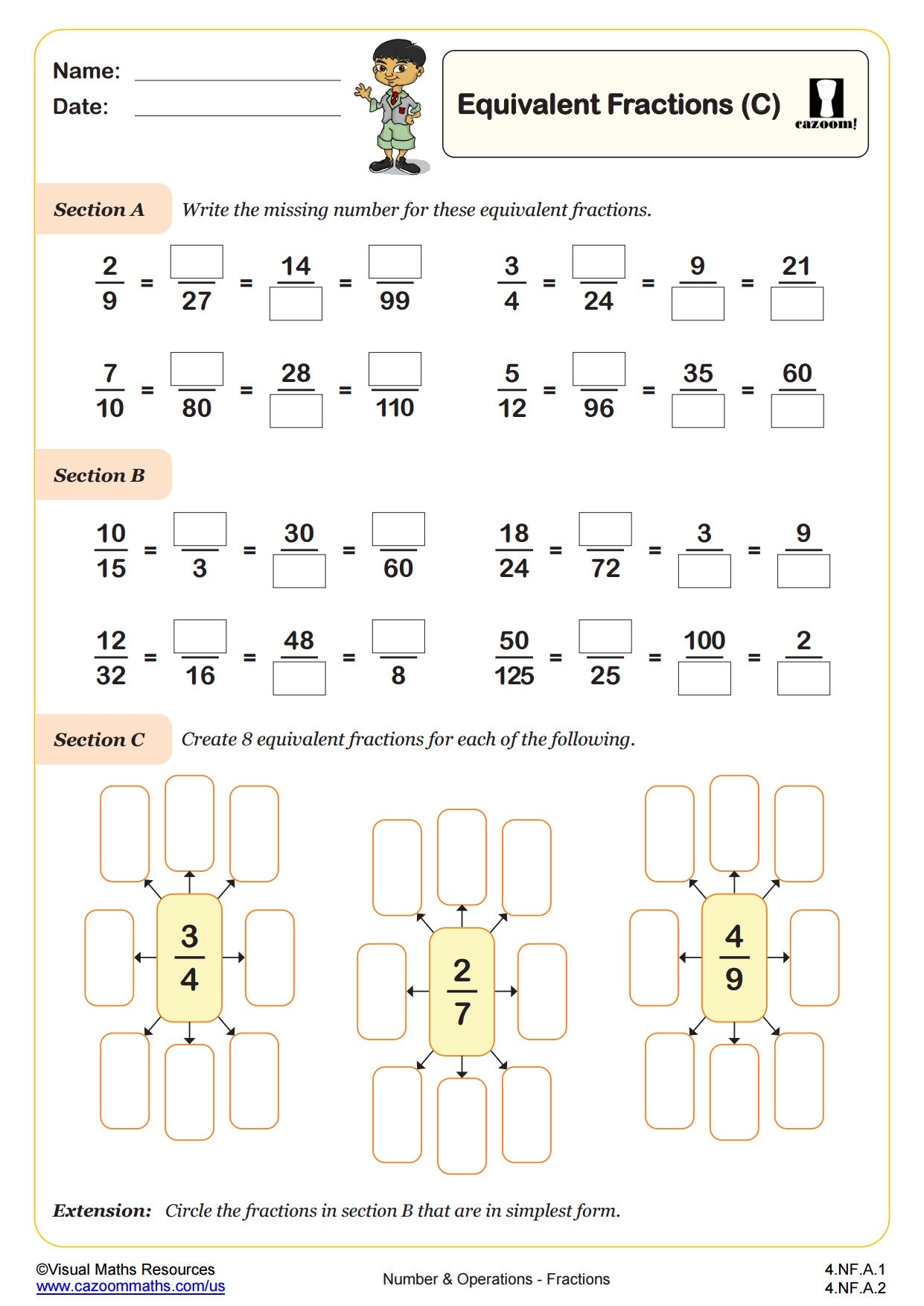 equivalent fractions worksheet 4th grade equivalent fractions worksheet 4th grade