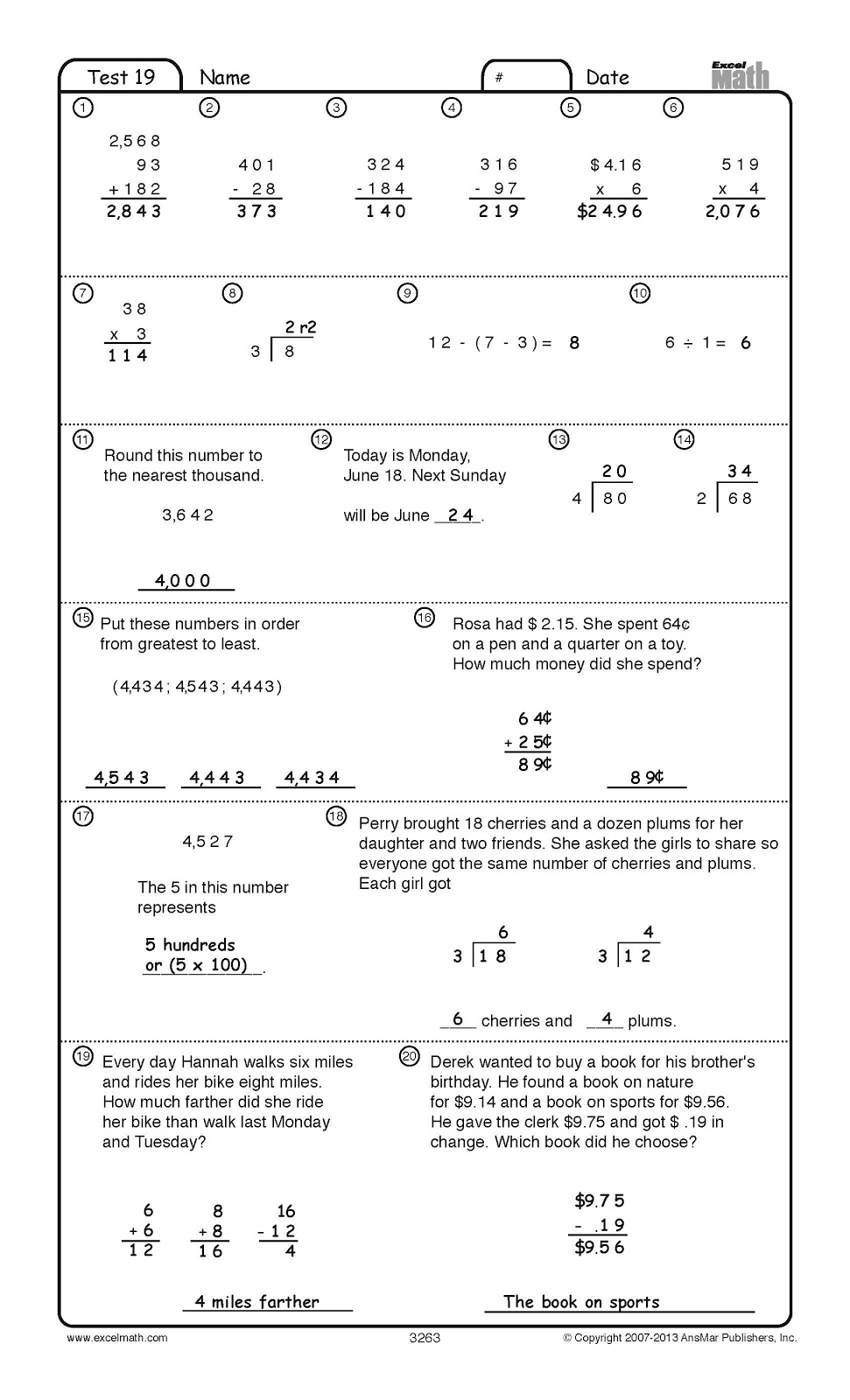 Excel Math Worksheets Worksheets Library