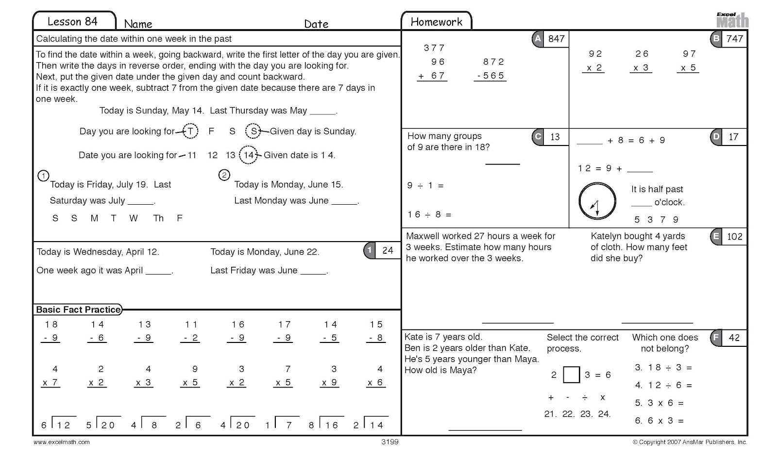 Excel Math Worksheets Worksheets Library