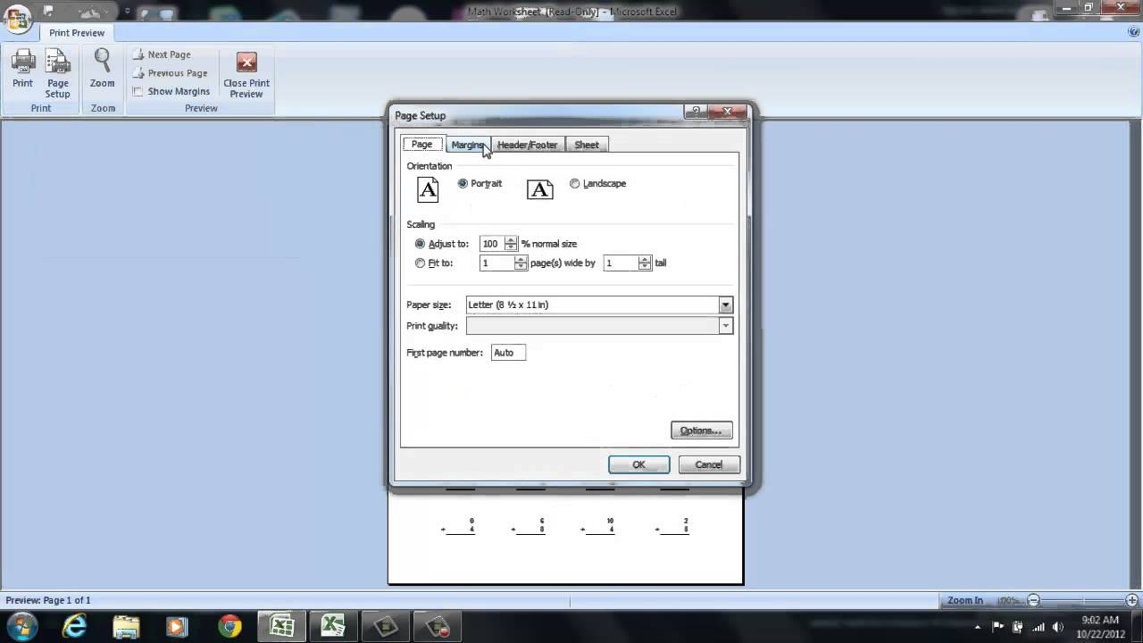 how to preview worksheet in excel
