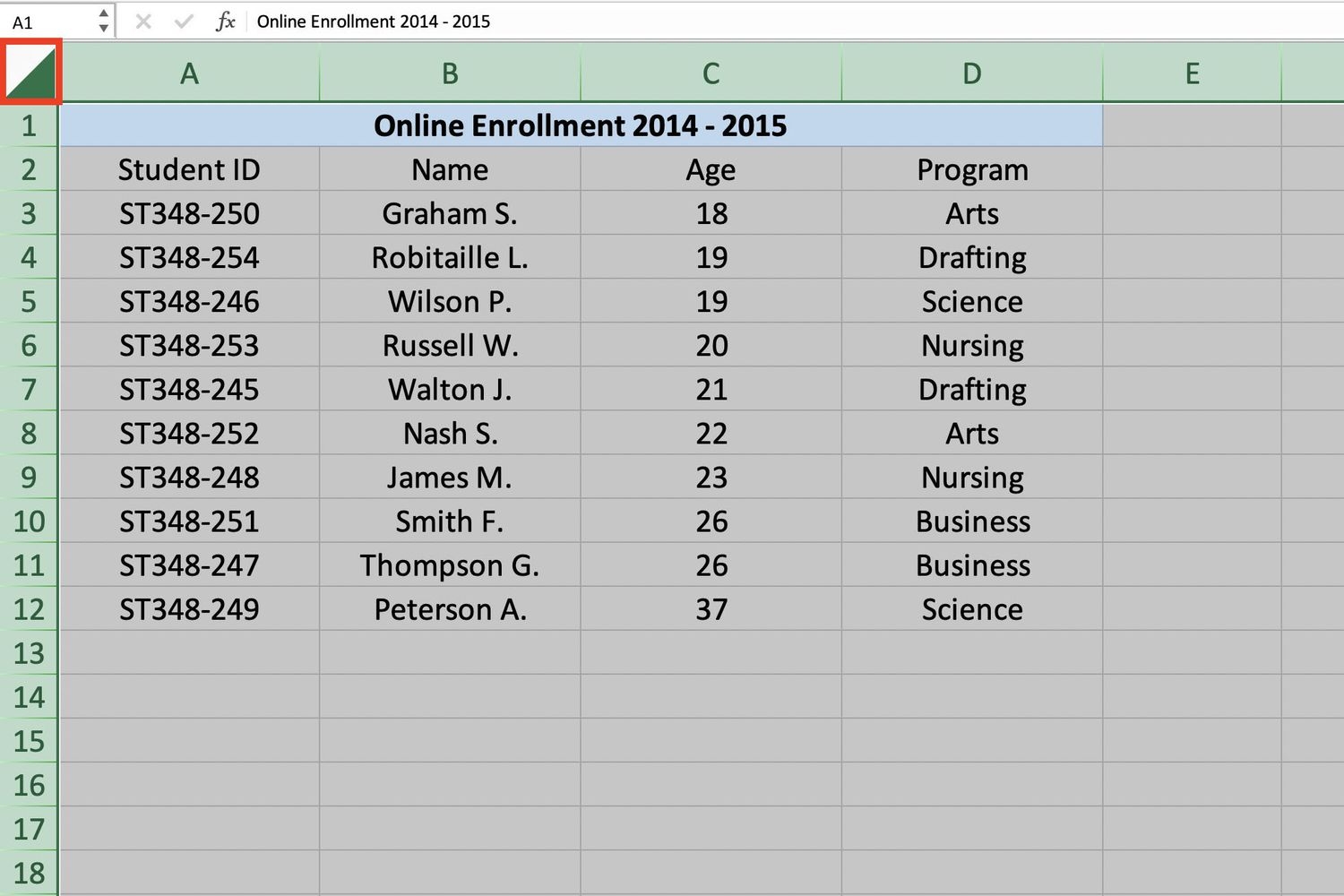 Excel Shortcuts To Select Rows Columns Or Worksheets