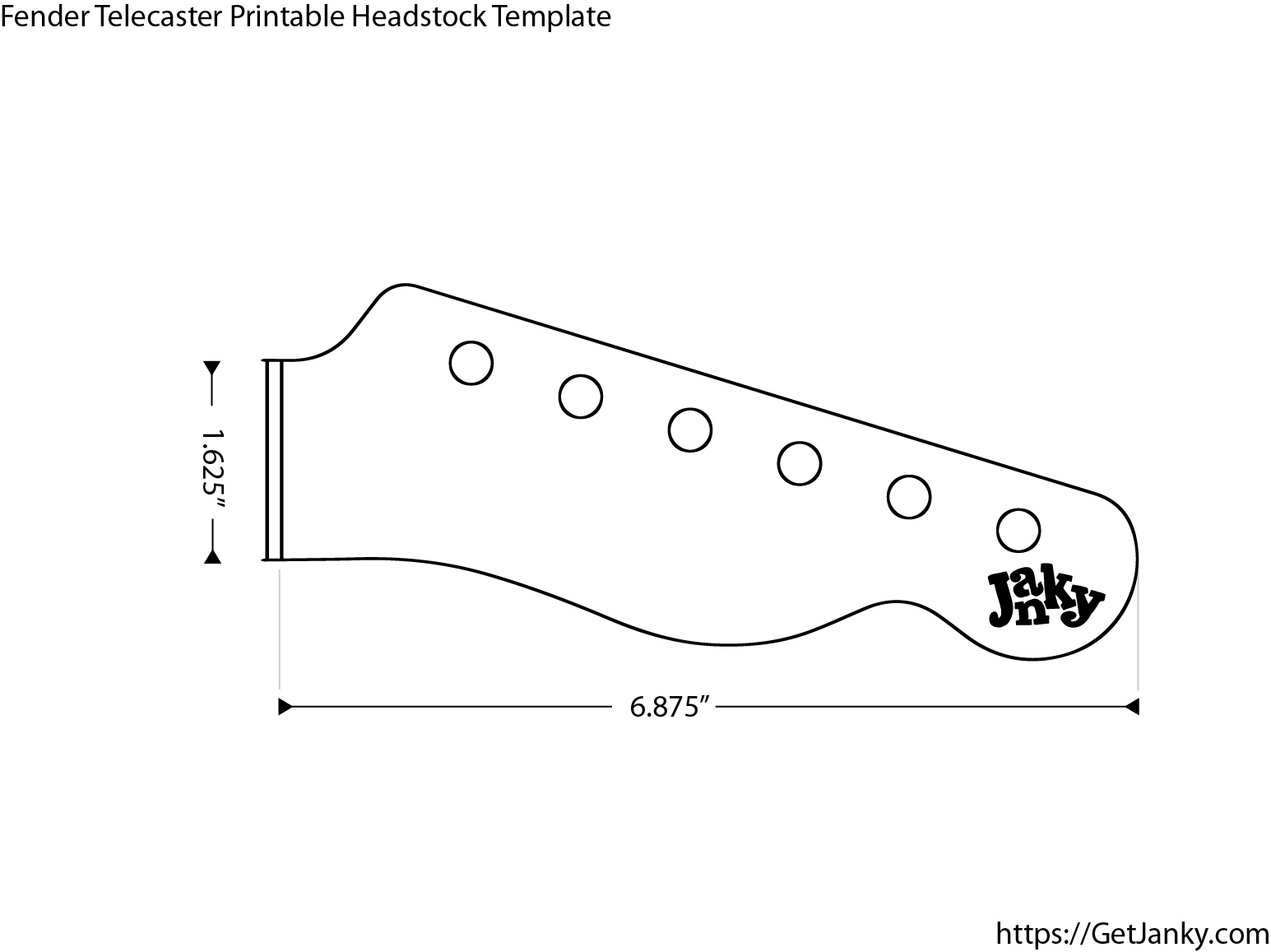actual size printable telecaster template