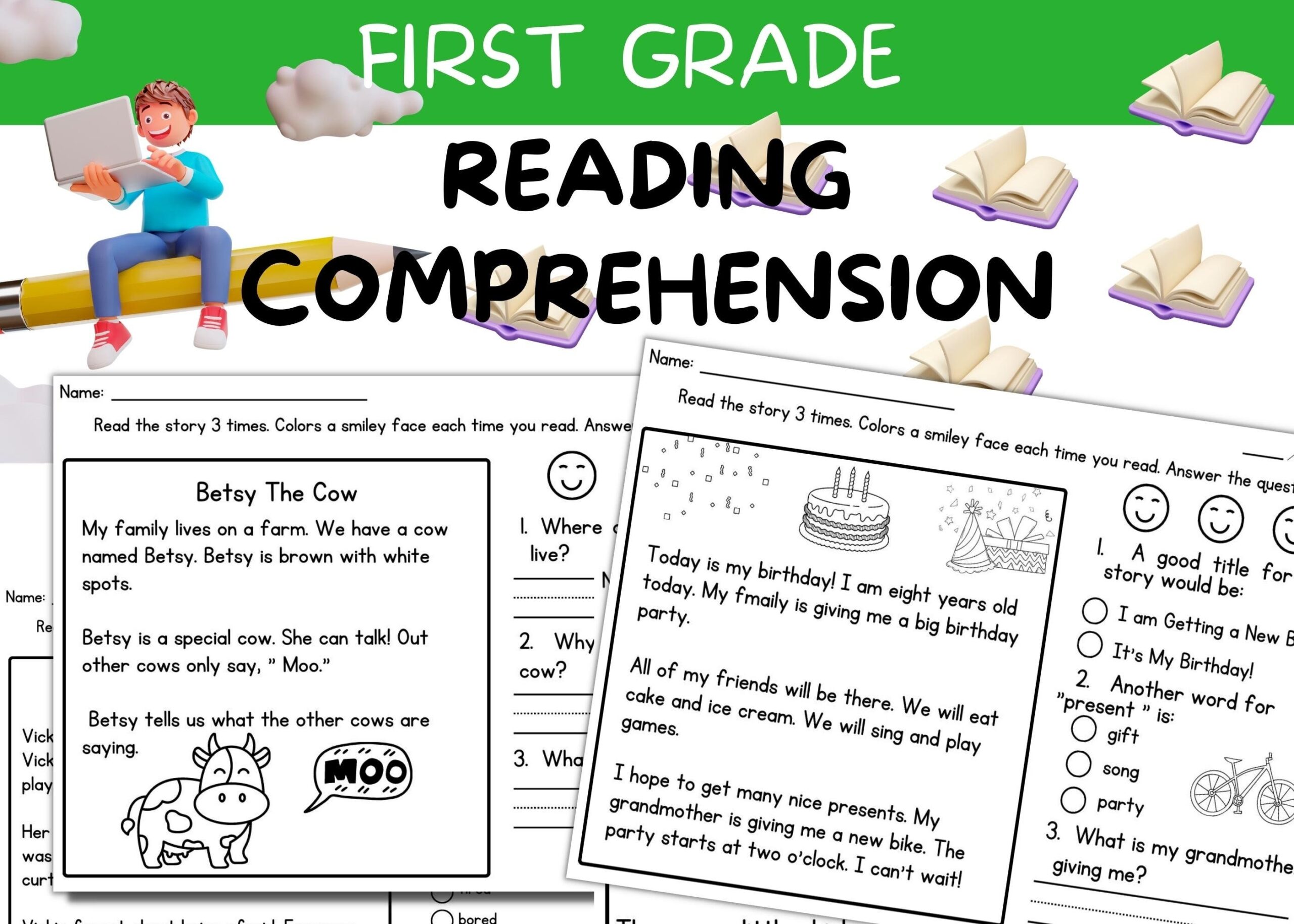 First Grade Reading Worksheets comprehension Passages homeschool Classroom preschool Printables decodable Stories With Questions education Etsy First Grade Reading Worksheets comprehension Passages homeschool Classroom preschool Printables decodable Stories With Questions education Etsy