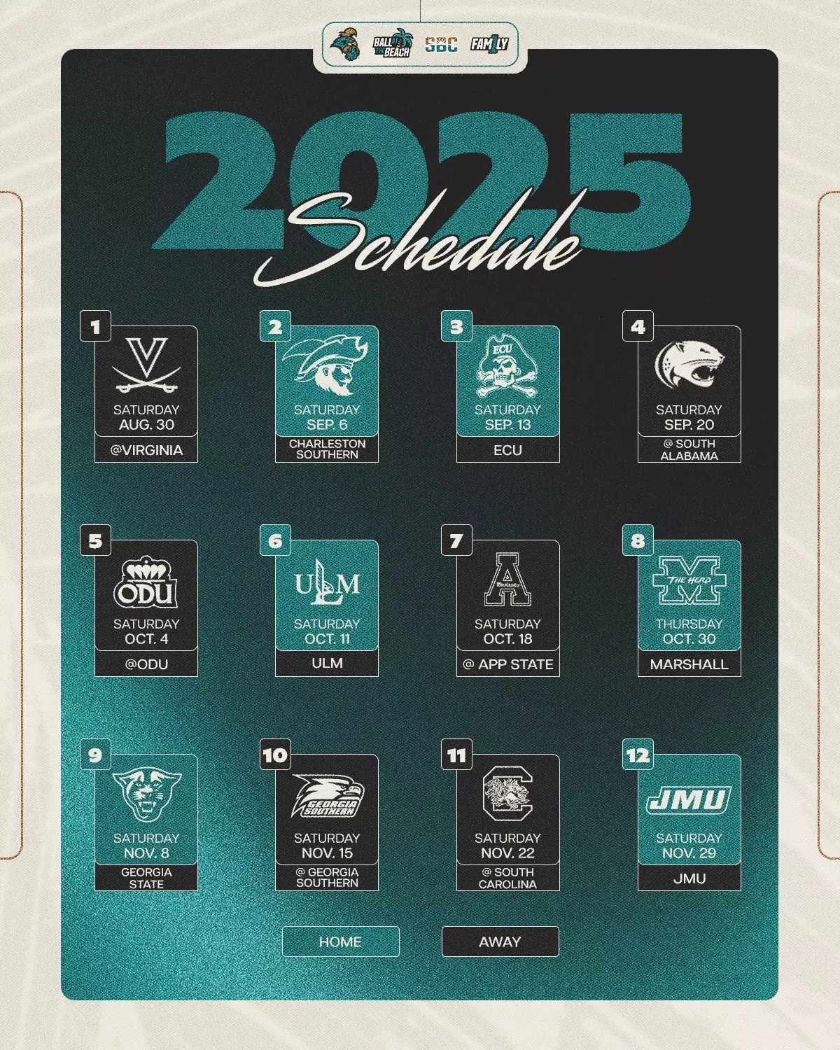 Football Announces 2025 Schedule Coastal Carolina University Athletics