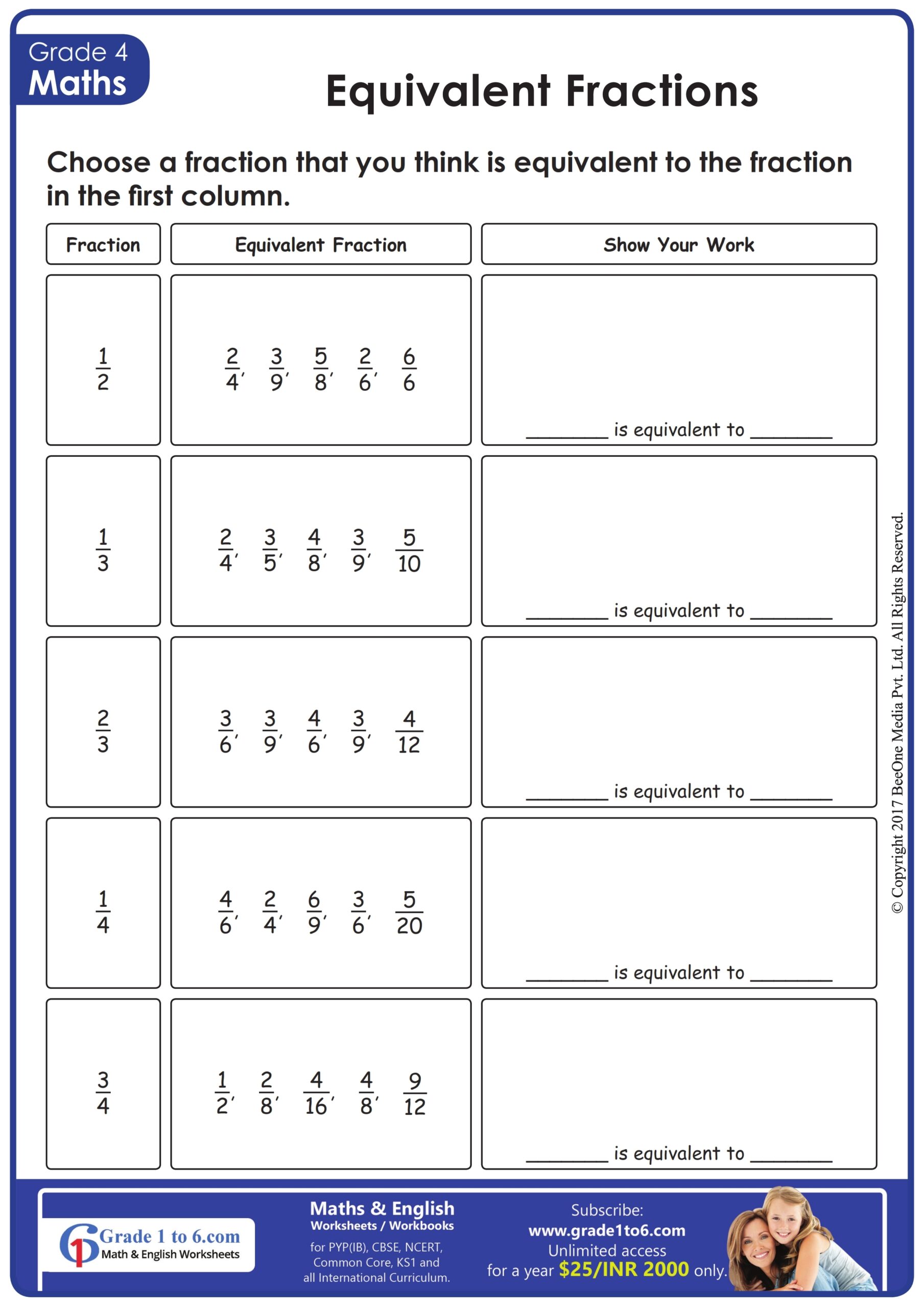 equivalent fractions worksheet grade 4 equivalent fractions worksheet grade 4