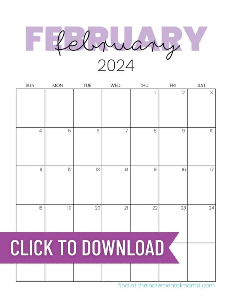 Free 2024 Monthly Calendar Printable Templates The Incremental Mama