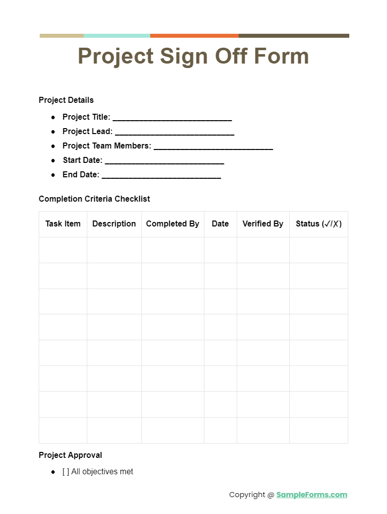 FREE 51 Sign Off Form Samples PDF MS Word Google Docs
