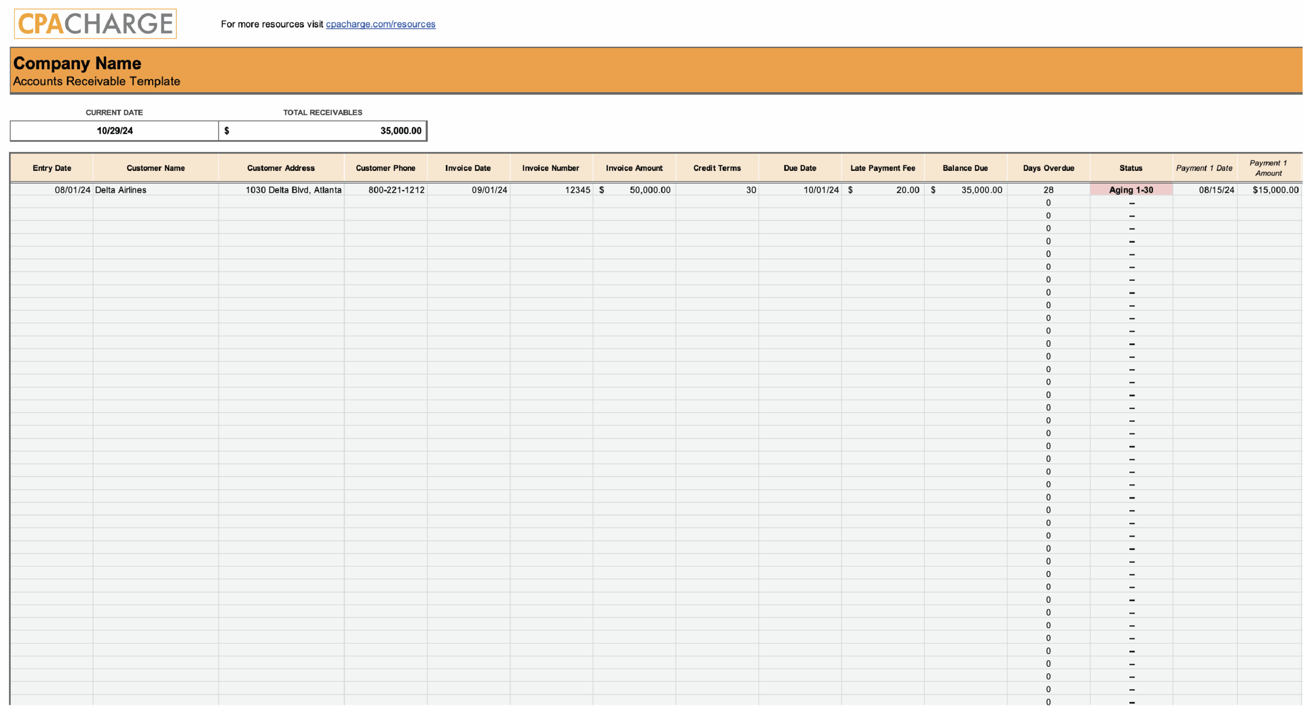 Free Accounts Receivable Template For Excel