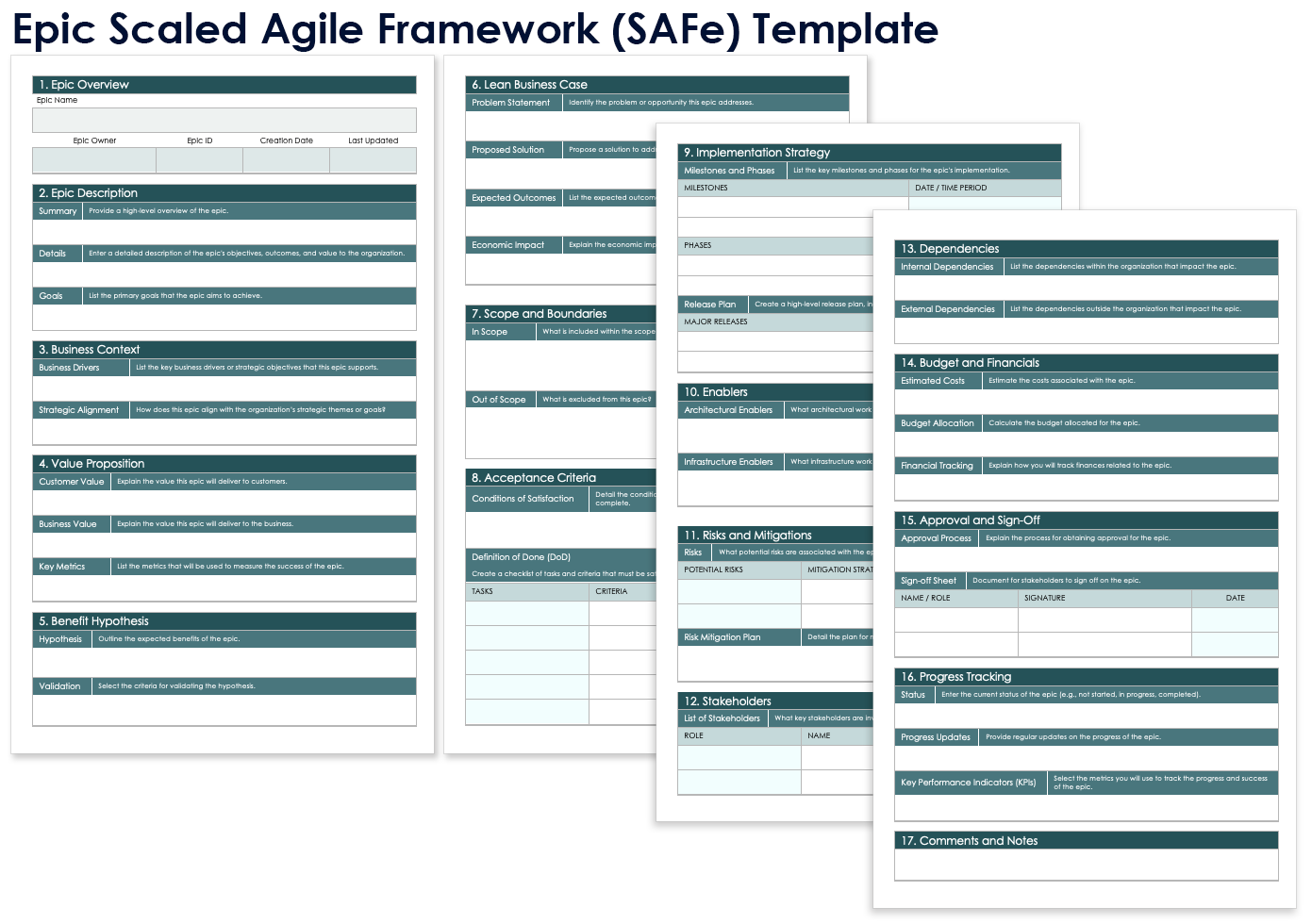Free Agile Epic Templates Examples All Formats