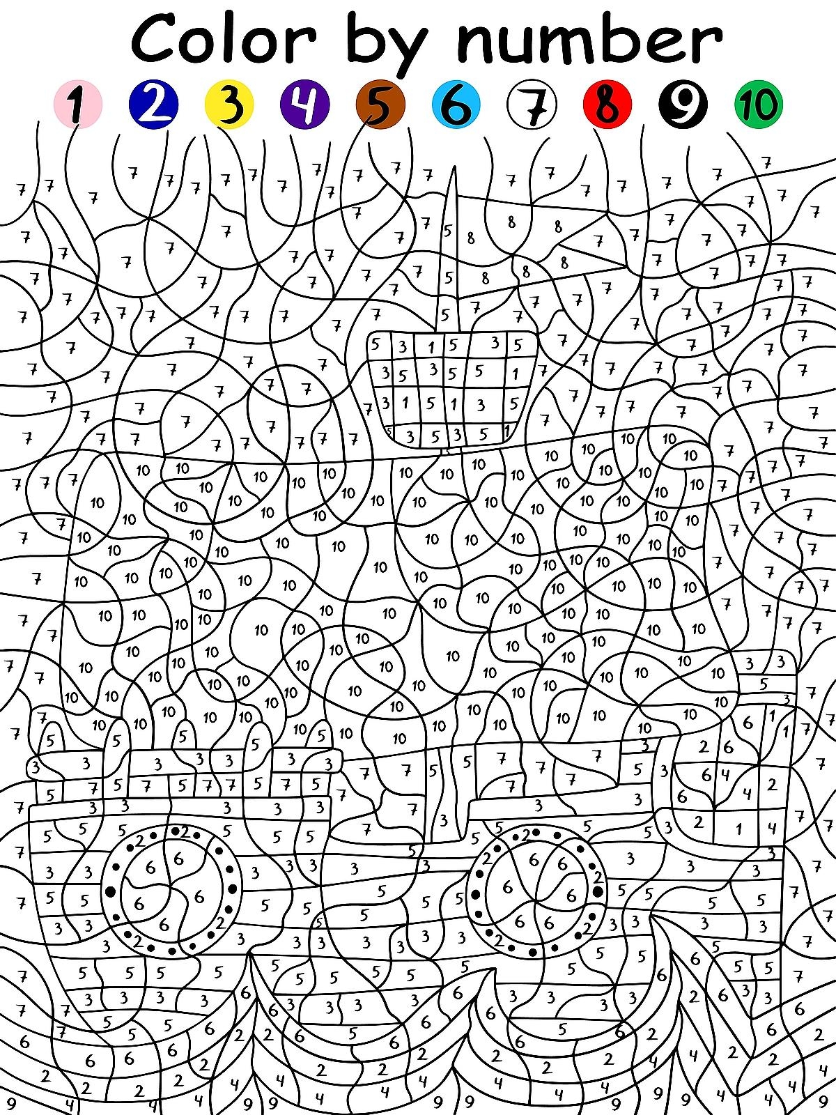 color by numbers free printable