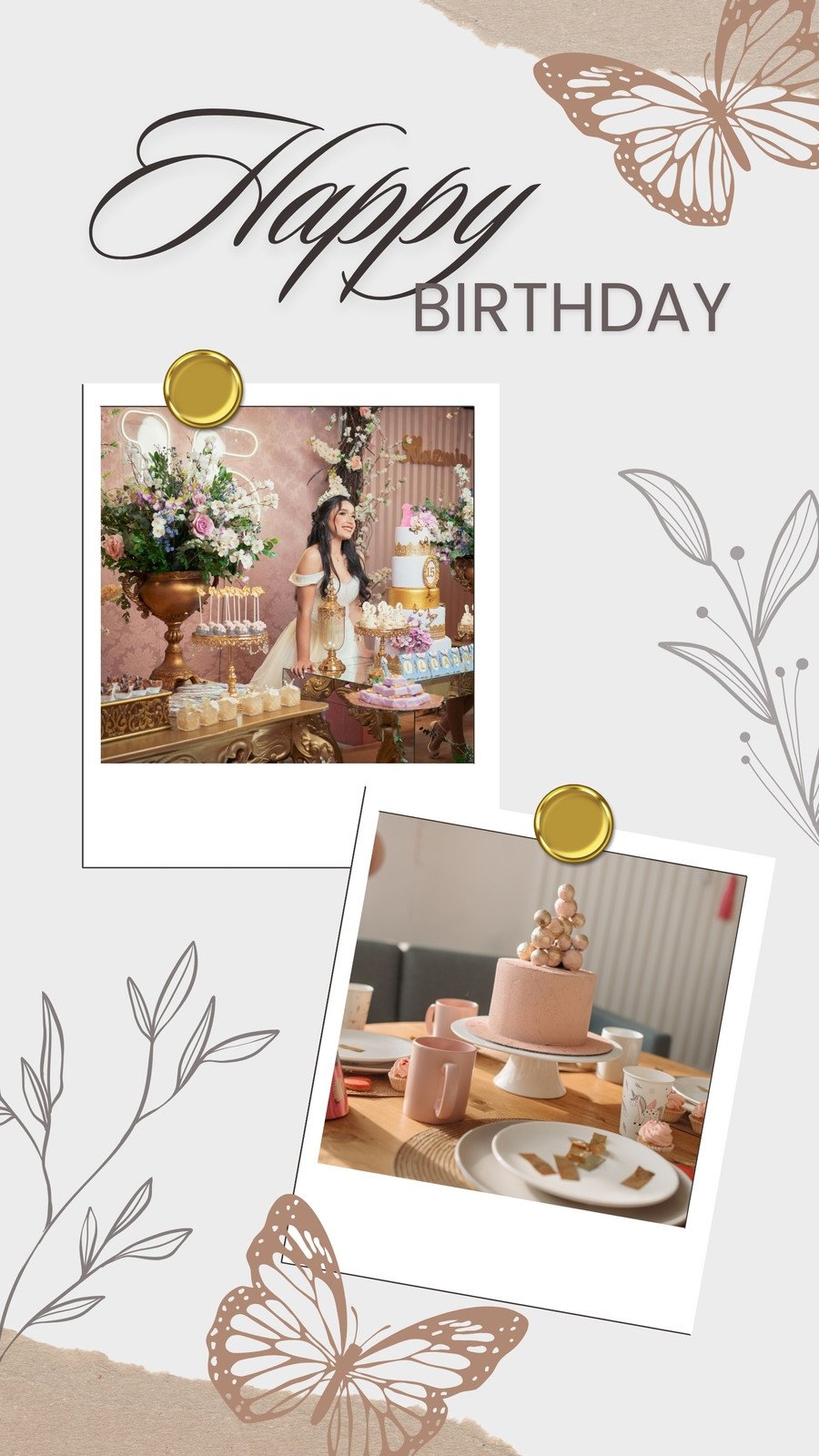 aesthetic happy birthday instagram story template