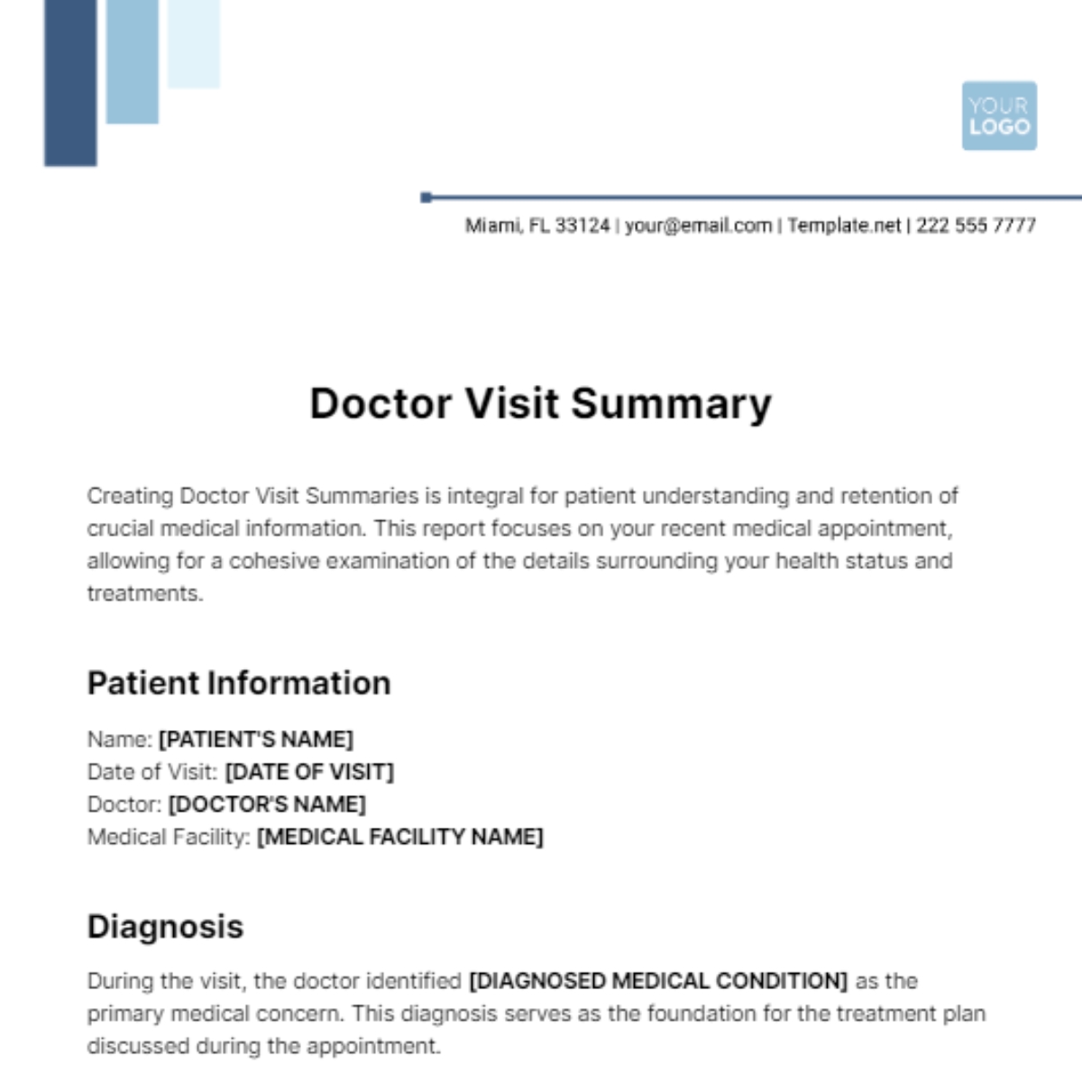 Free Doctor Visit Summary Template To Edit Online