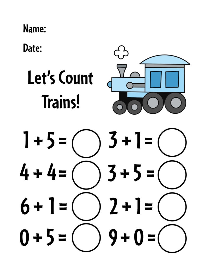 addition worksheet kindergarten printable
