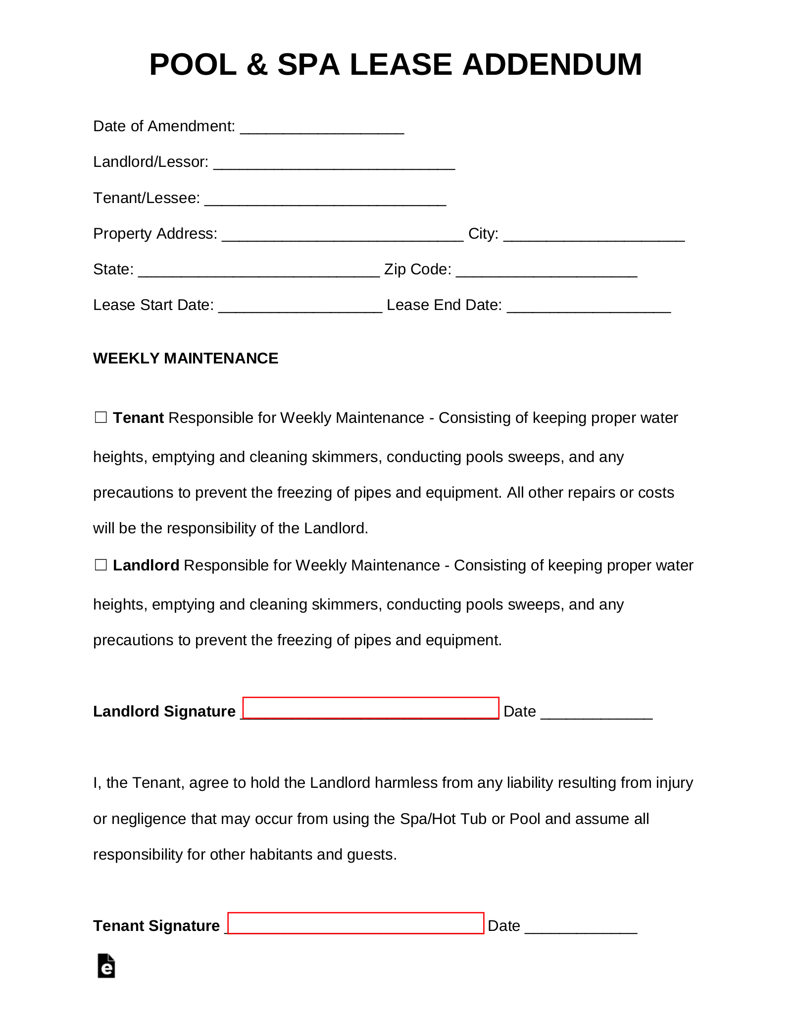Free Lease Addendum Templates 12 PDF Word EForms
