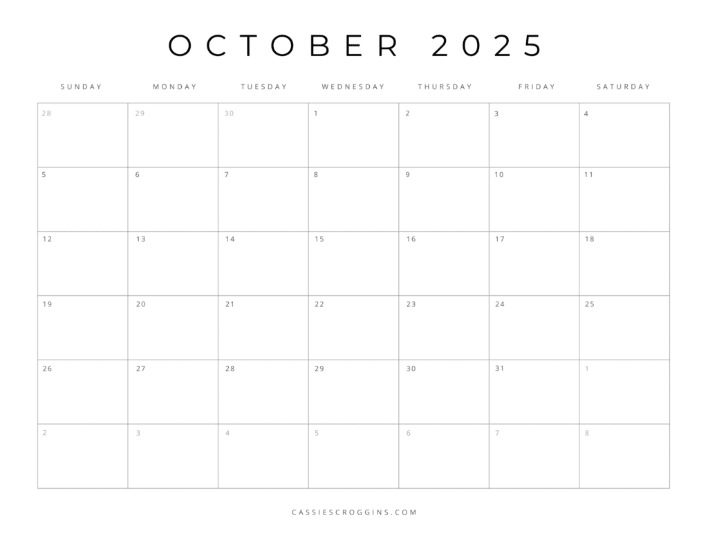 printable calendar blank free