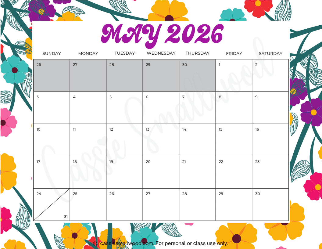 may 2026 calendar