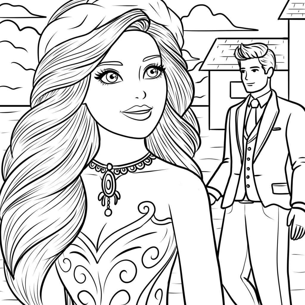 free barbie coloring pages printable