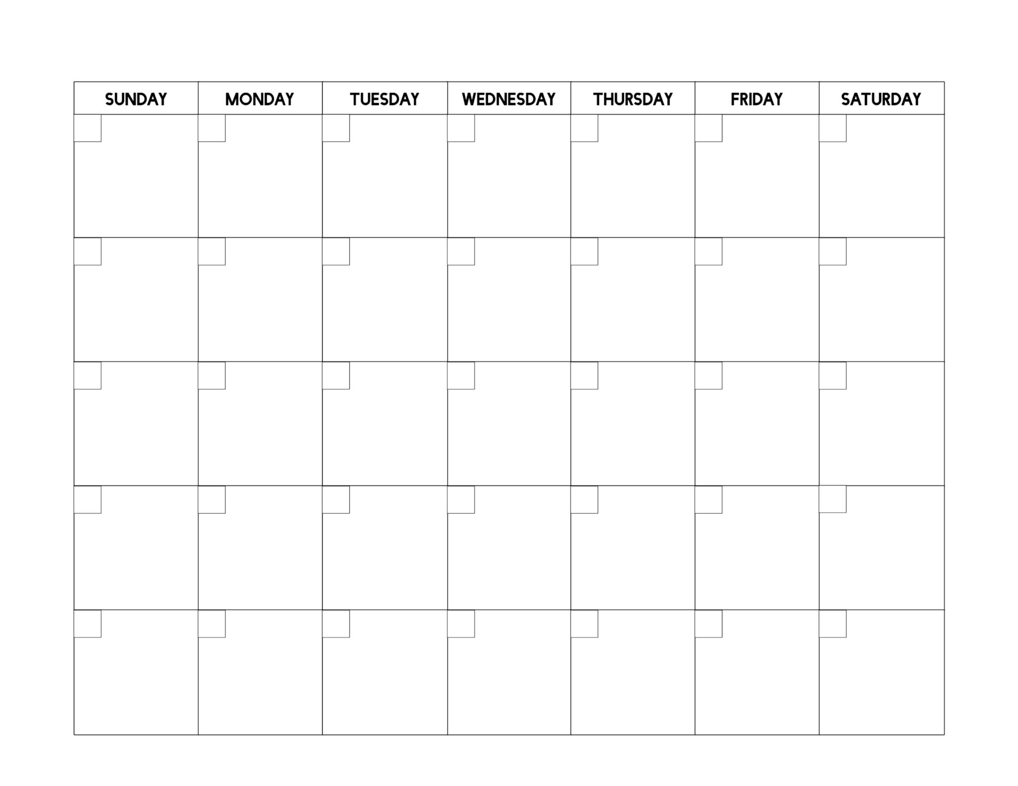 Free Printable Calendar Templates One Pages