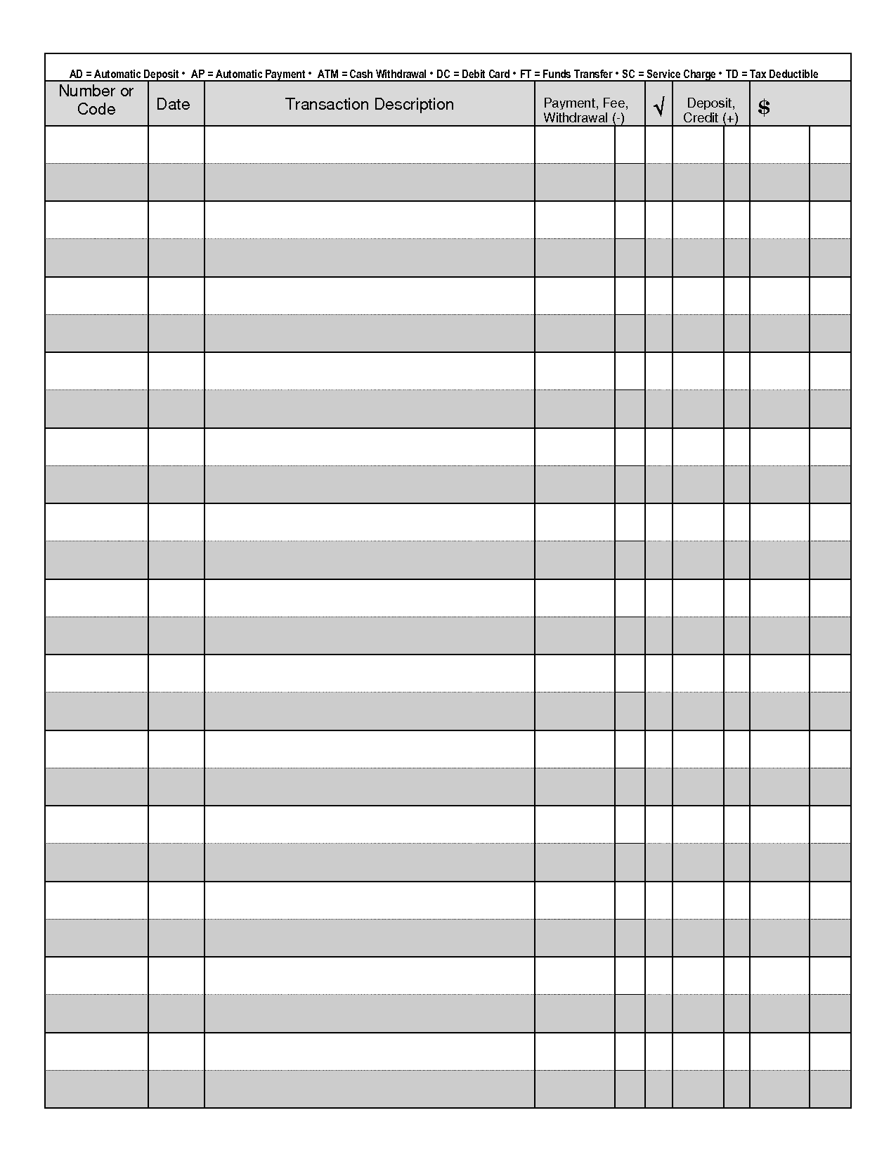 Free Printable Blank Check Register Printable Check Register Worksheets Library