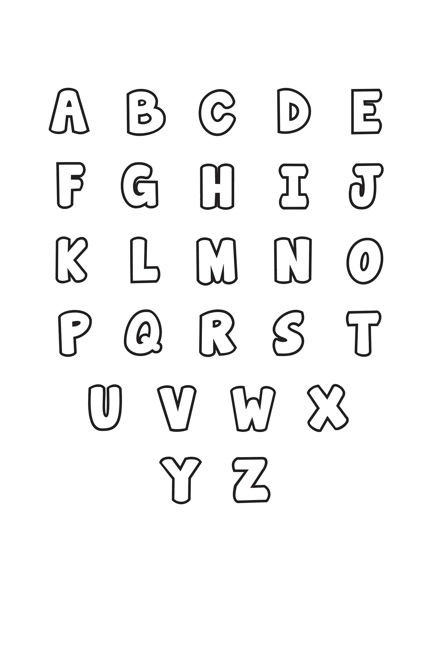 Free Printable Bubble Letter Alphabet Stencils Free Printable Bubble Letter Alphabet Stencils