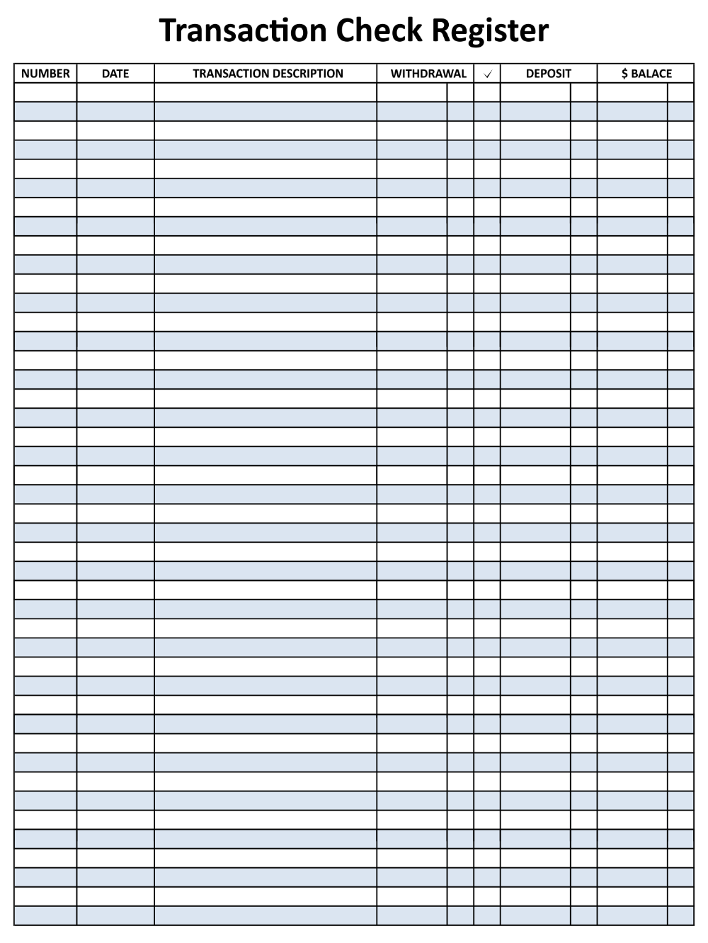 check register free printable