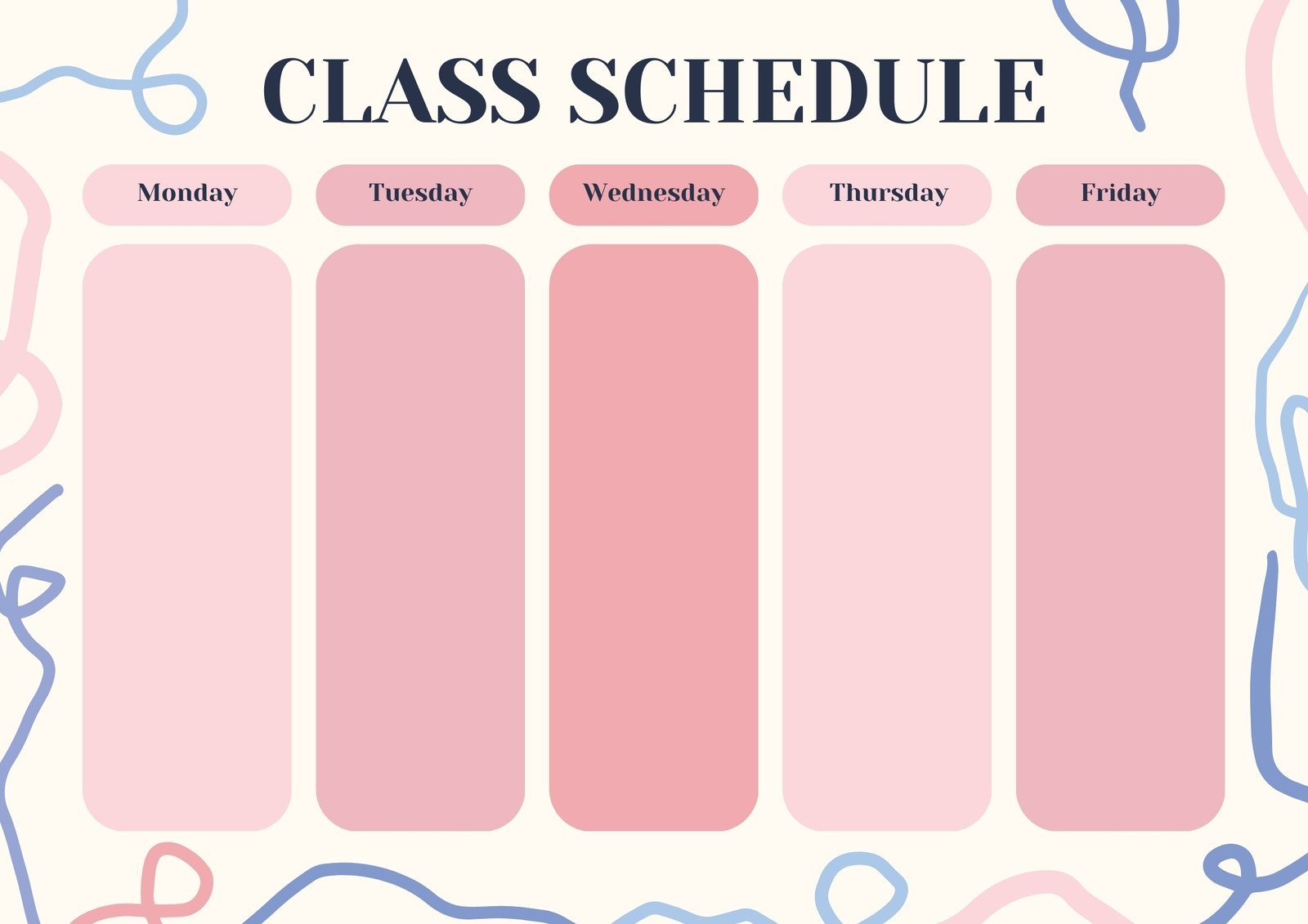 activity schedule template